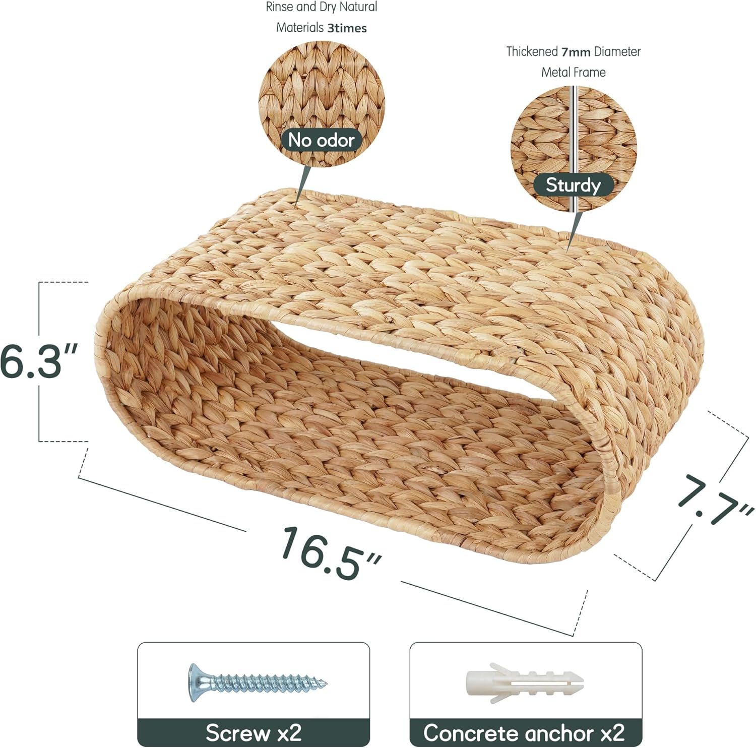 Rattan Hanging Toilet Paper Holder Basket
