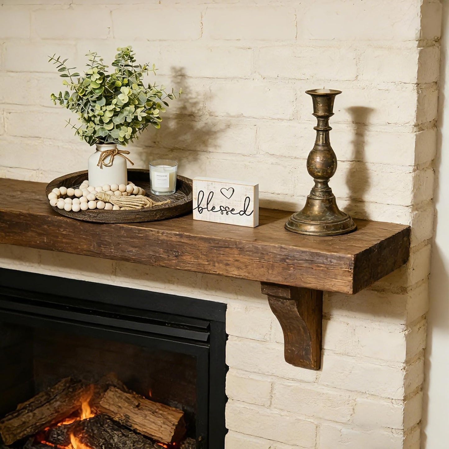 Rustic Modern Farmhouse Decor for Your Living Room / Brown / Set of 6