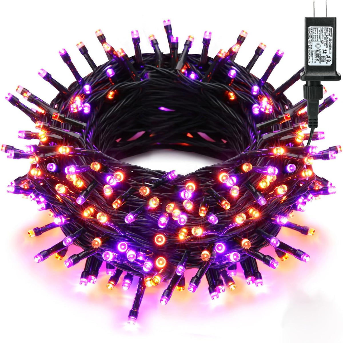 Brizled Halloween Lights Outdoor, 95.14ft 240 LED Purple & Orange Lights