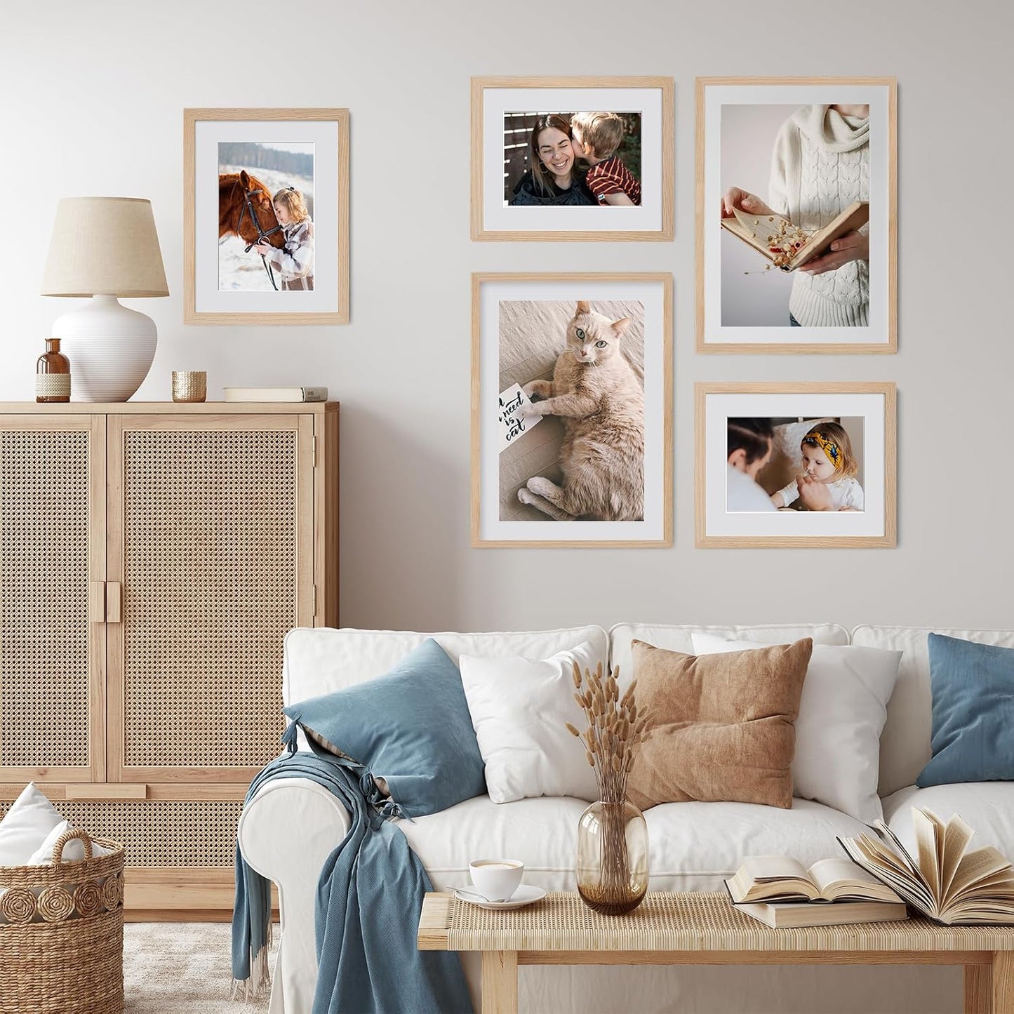 Solid Oak Wood Picture Frame / Beige-1p / 8 x 10