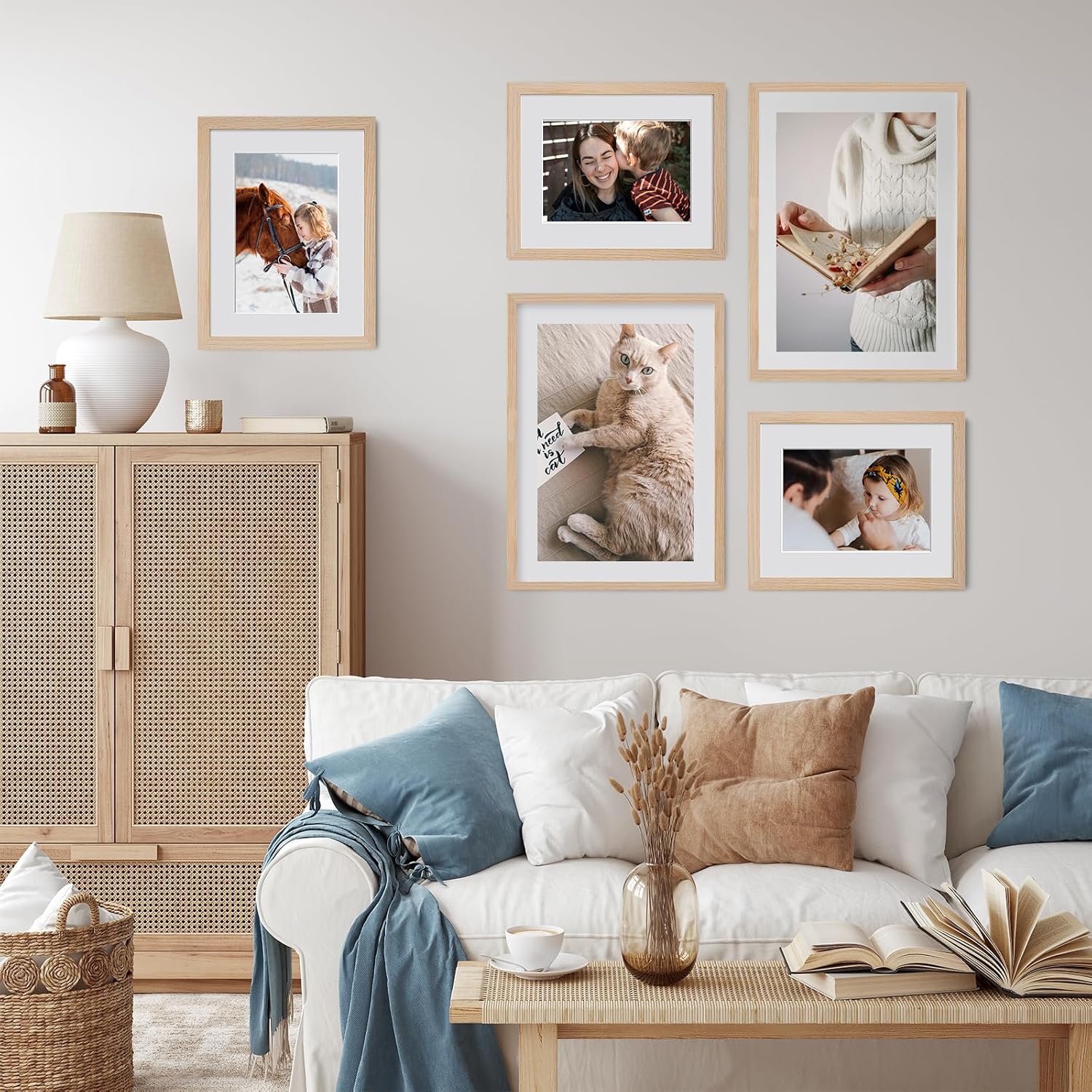 Solid Oak Wood Picture Frame / Beige-1p / 8 x 10