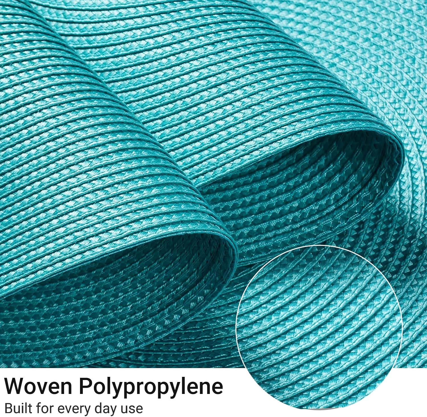 FunWheat Round Braided Placemats Set of 8 Place Mats for Dining Table Woven Washable Non-Slip Table Mats 15