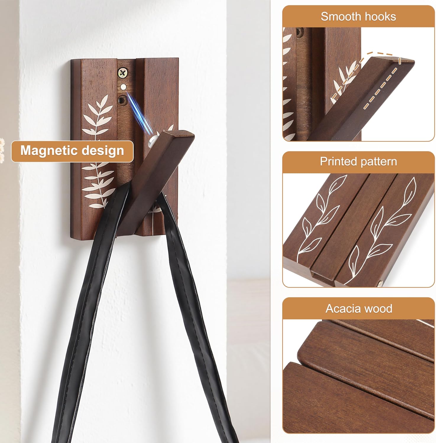 Rustic Folding Wall Hooks / Pattern A / Set of 2