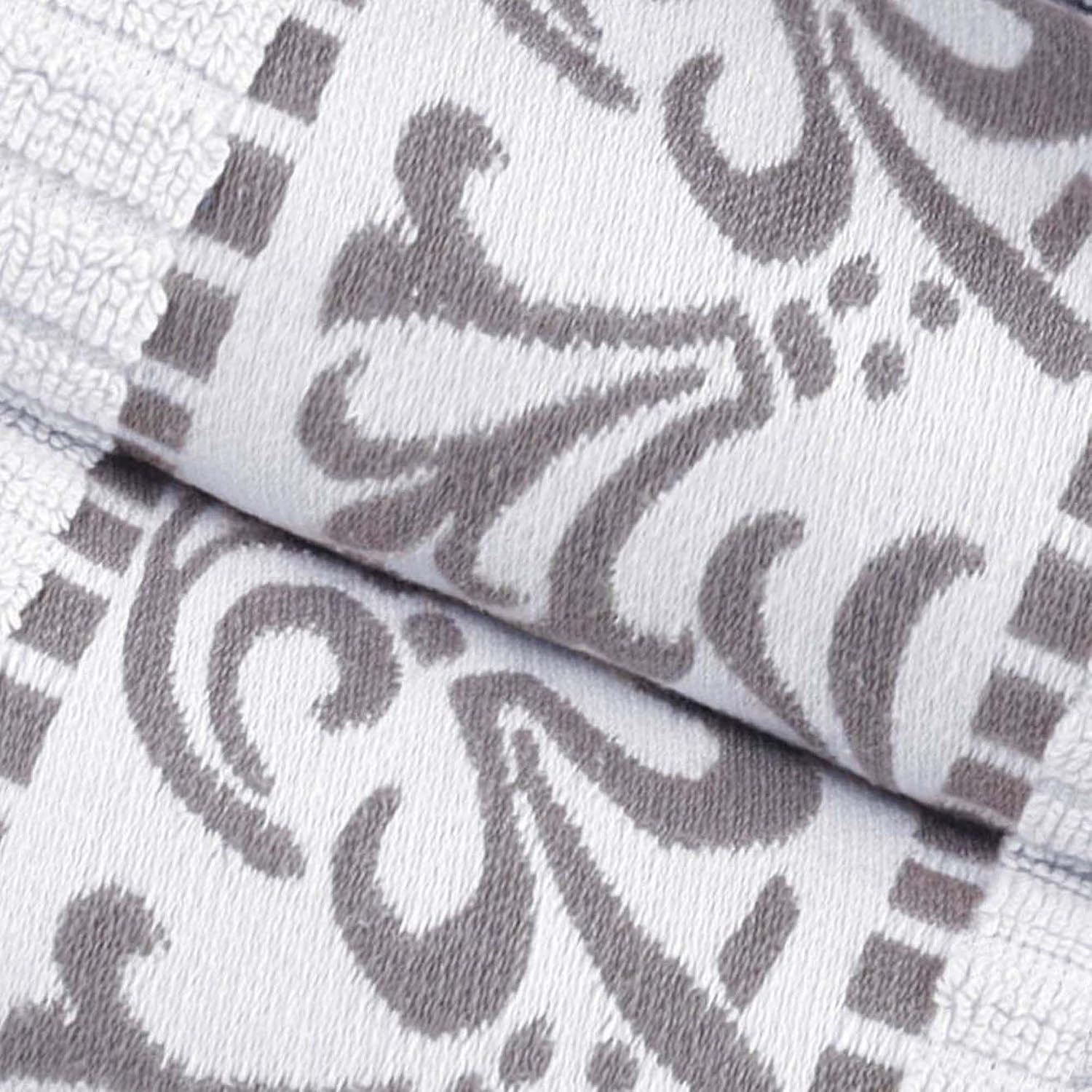 Superior 8-Piece Cotton Towel Set, Decorative Greek Pattern, Home Essentials, Absorbent Towels, Decor for Bathroom