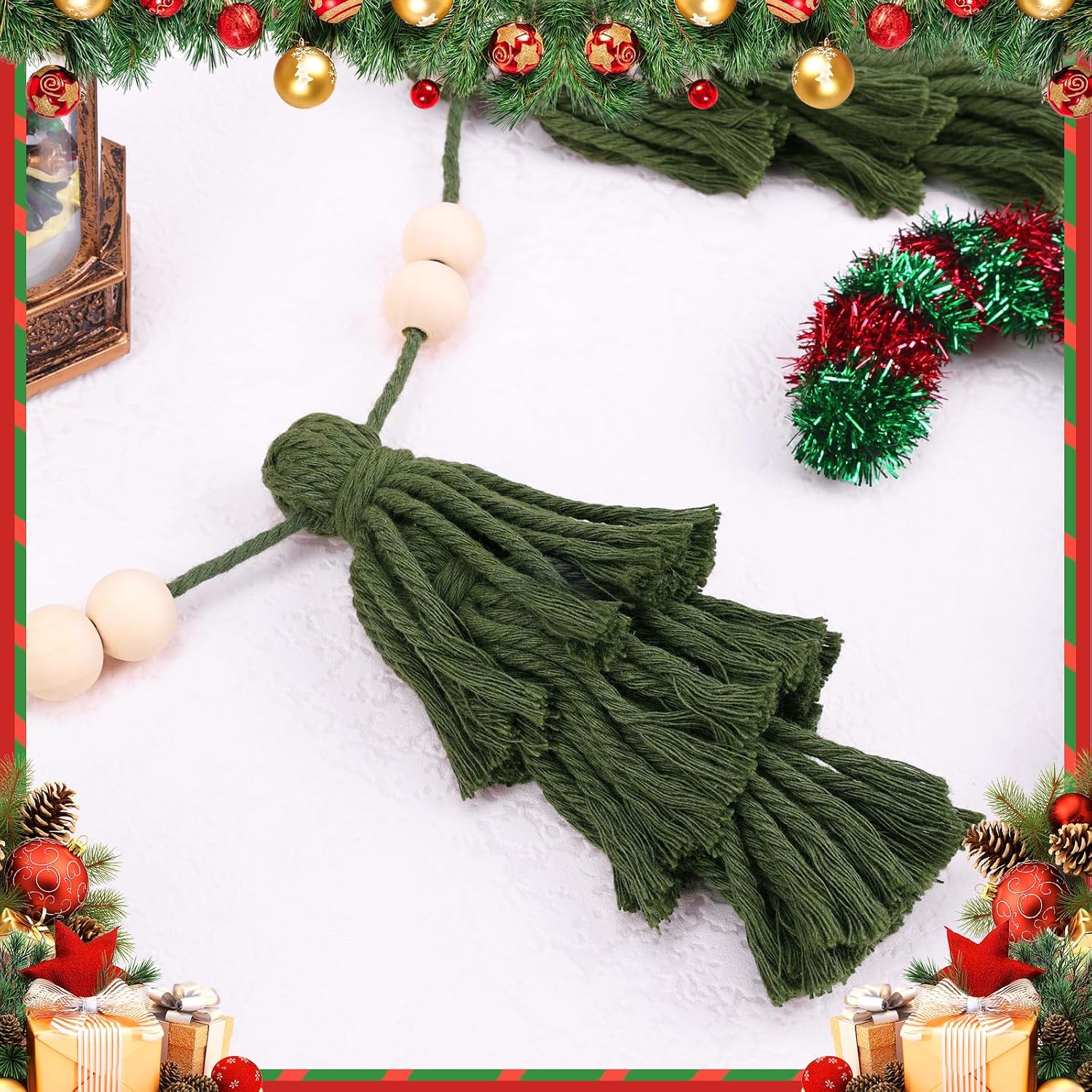 Boho Tassel Garland Christmas Tree Banner Decor Wall Hangings Home Decoration / Set of 3