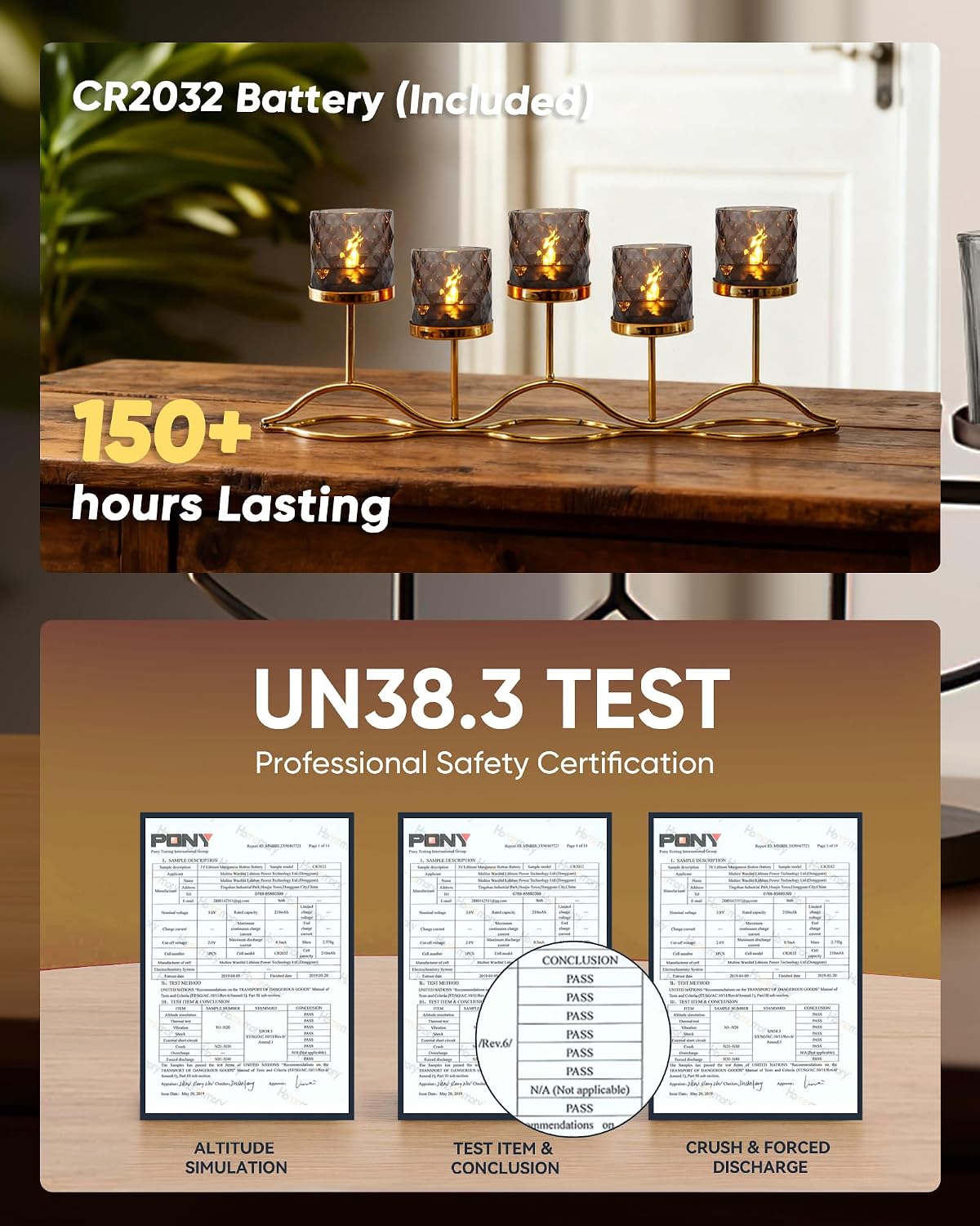 Homemory 2" Gray Acrylic Votive Candle & Holders with Auto Timer, 12 Pack | 6h auto timer, flicker Warm White glow