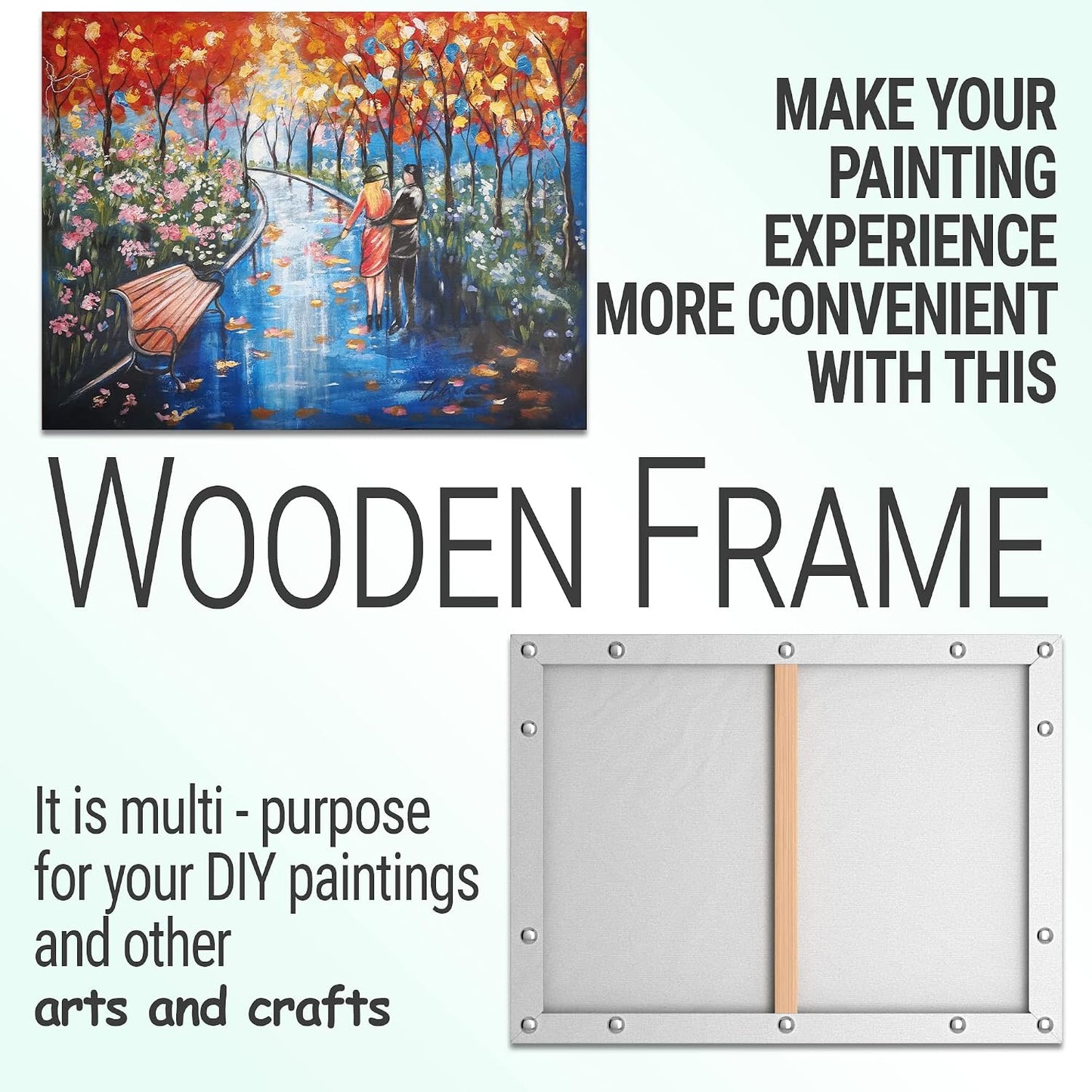 DIY Canvas Stretcher Bars Canvas Frame - Easy to Assemble, Gallery Wrap Oil Frame Kits Canvas Wood Stretcher Bars- for
