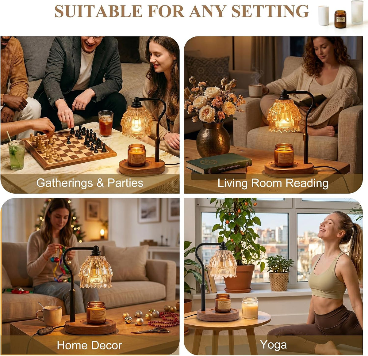 Candle Warmer Lamp with Timer and Wireless Remote Control | Dimmable Candle Warmer for Jar Candles, Mothers Day