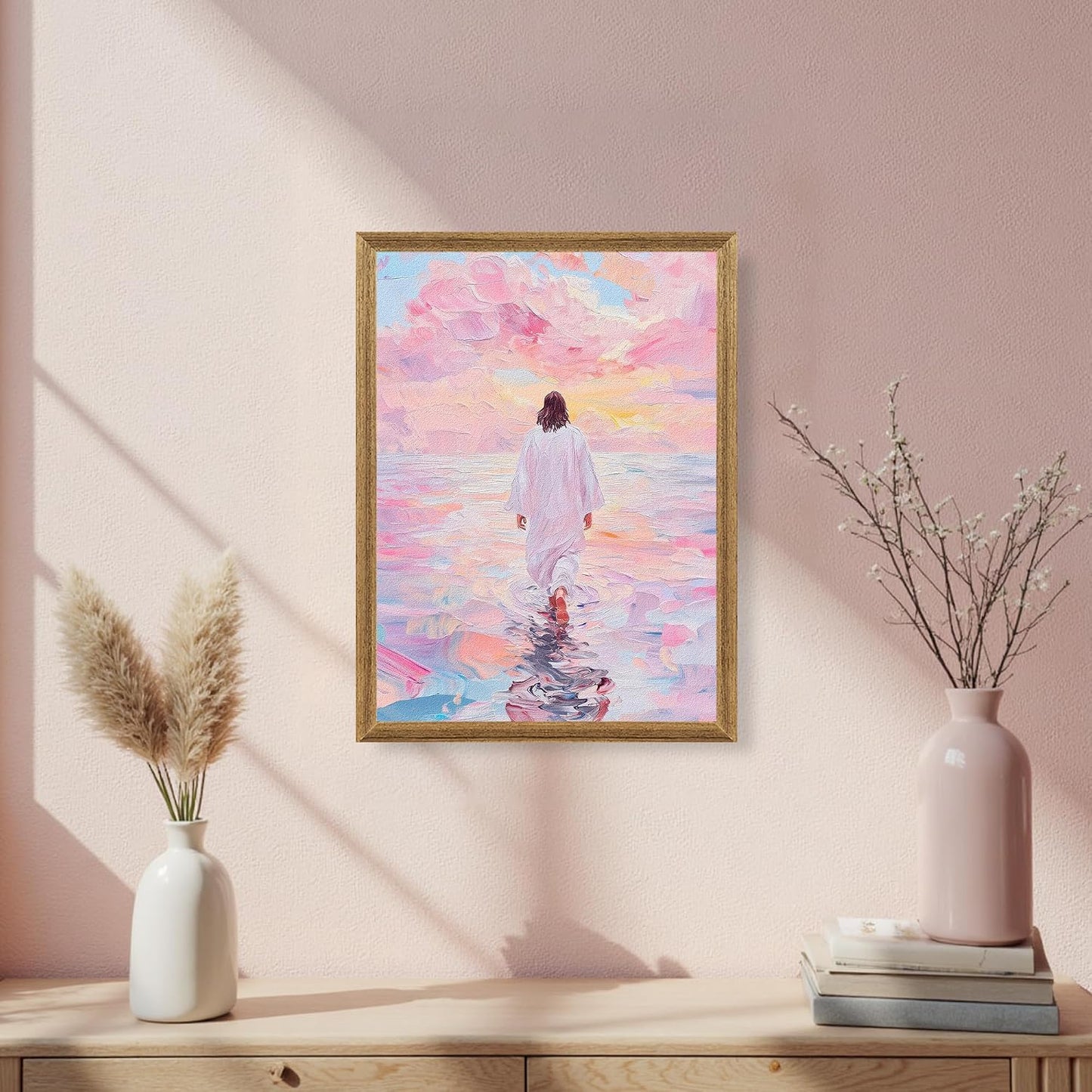 Religious Savior Wall Decor / 16"L x 12"W / Pink Jesus