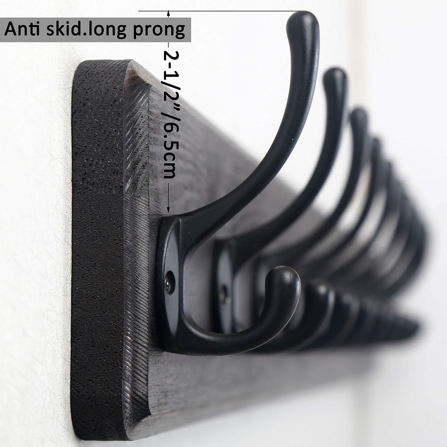 WEBI Coat Rack Wall Mount,10 Hooks,38 9/16" Long Coat Hooks Wall Mounted,16" Hole to Hole,Large Wood Coat Hanger