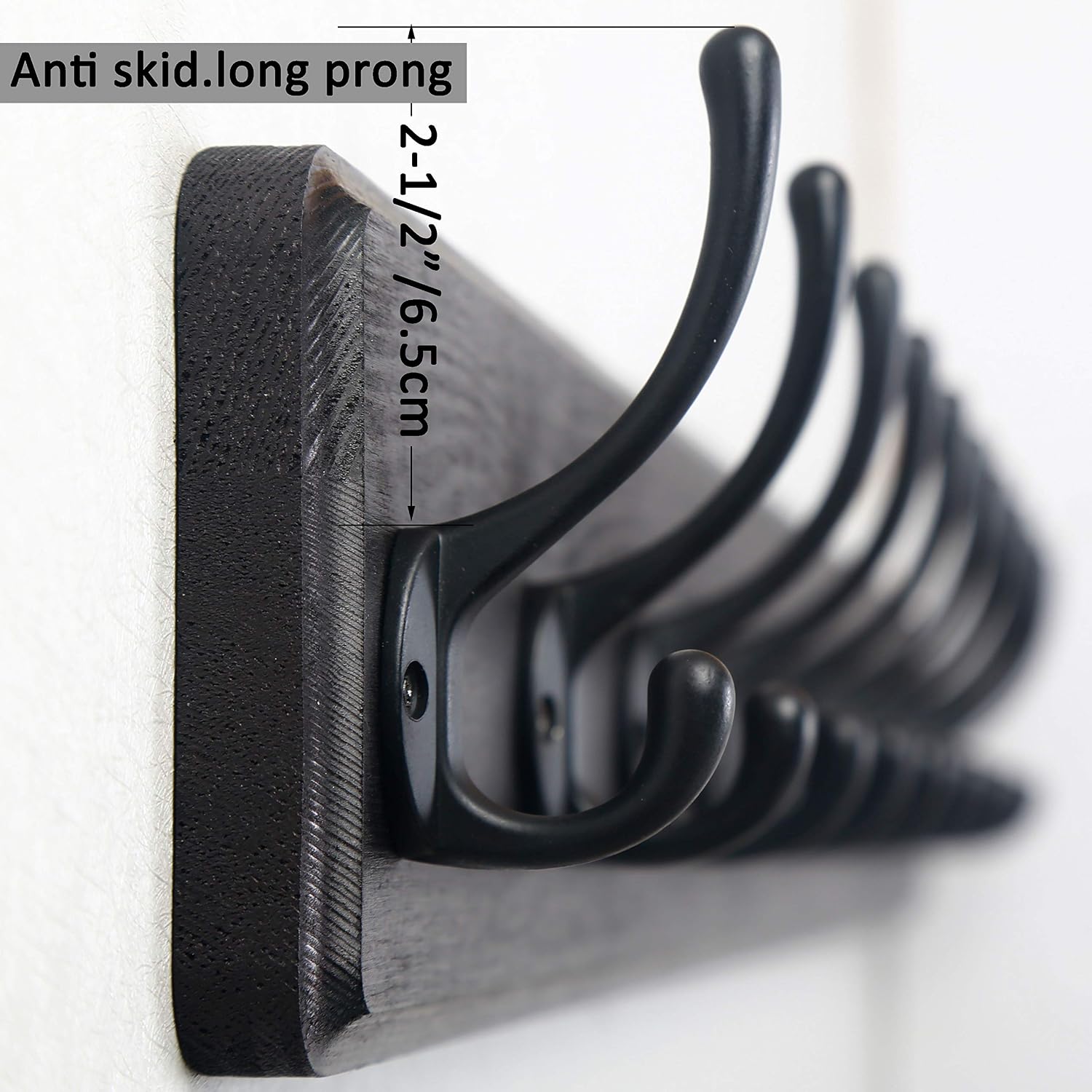 WEBI Coat Rack Wall Mount,10 Hooks,38 9/16" Long Coat Hooks Wall Mounted,16" Hole to Hole,Large Wood Coat Hanger