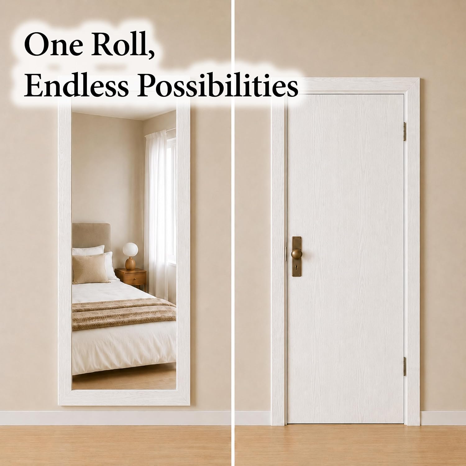 Wood Peel and Stick Wallpaper Waterproof and Easy to Clean / White / 3.9 x 393