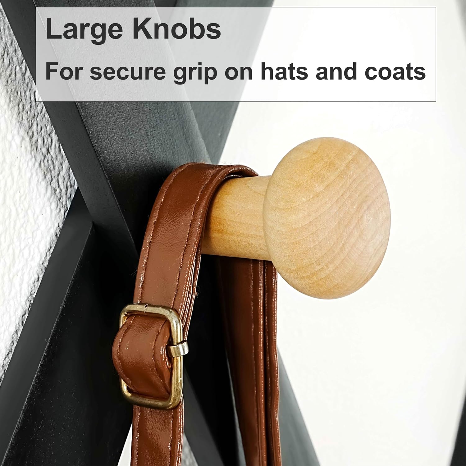 Expandable Coat Rack (Larger Version) - 24” High, Anti-Slip, Ultra Heavy Duty Wooden Accordian Wall Hanger with 10