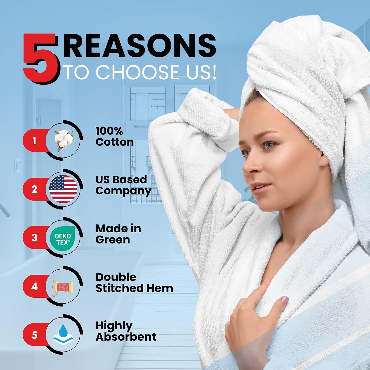 Infinitee Xclusives 100% Cotton Bath Towel Set – 8 Piece Bathroom Towel Set | (2 Bath Towels, 2 Hand Towels, 4