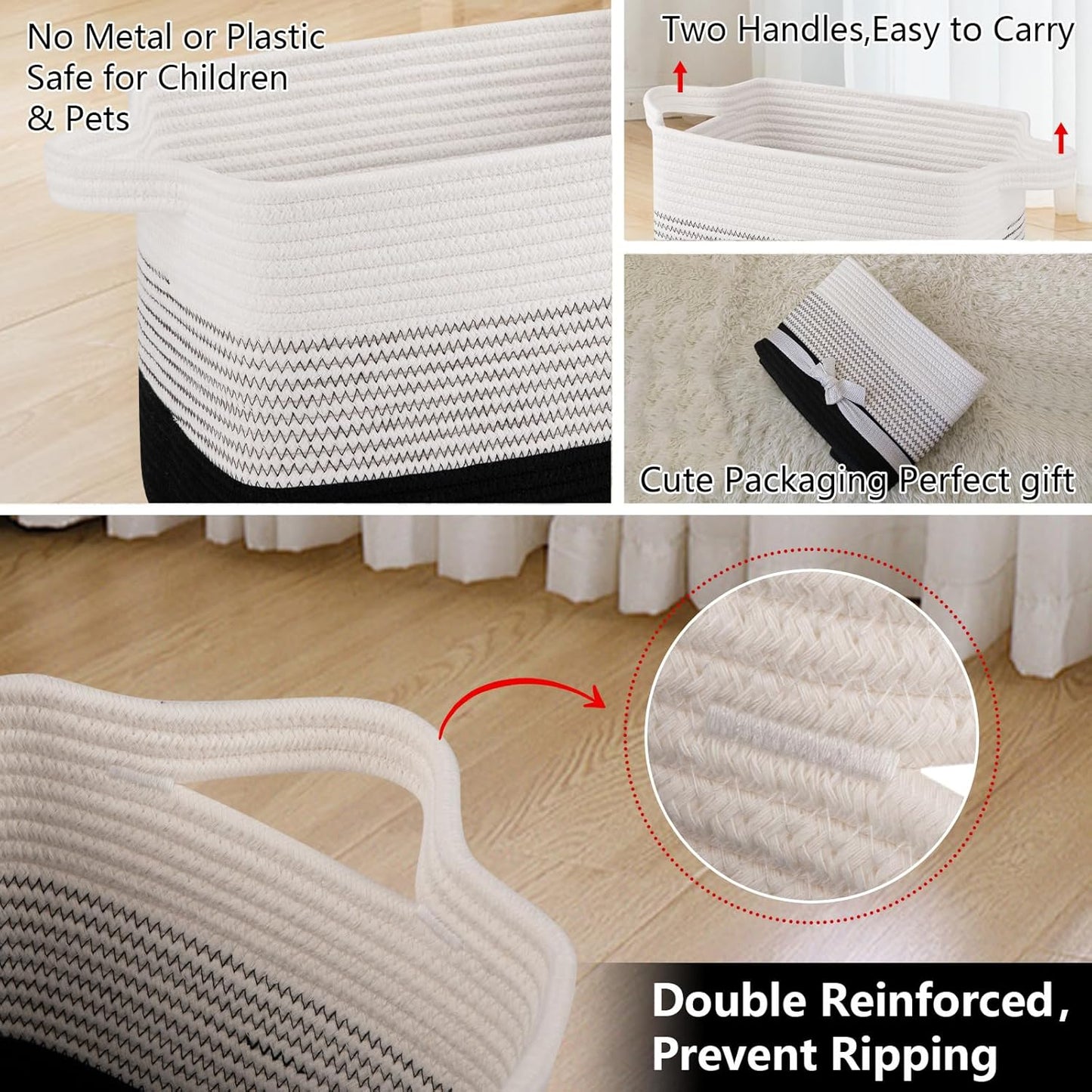 Woven Baskets for Storage / Gradient Dark / 13 x 9.9 x 8.7 / Set of 3