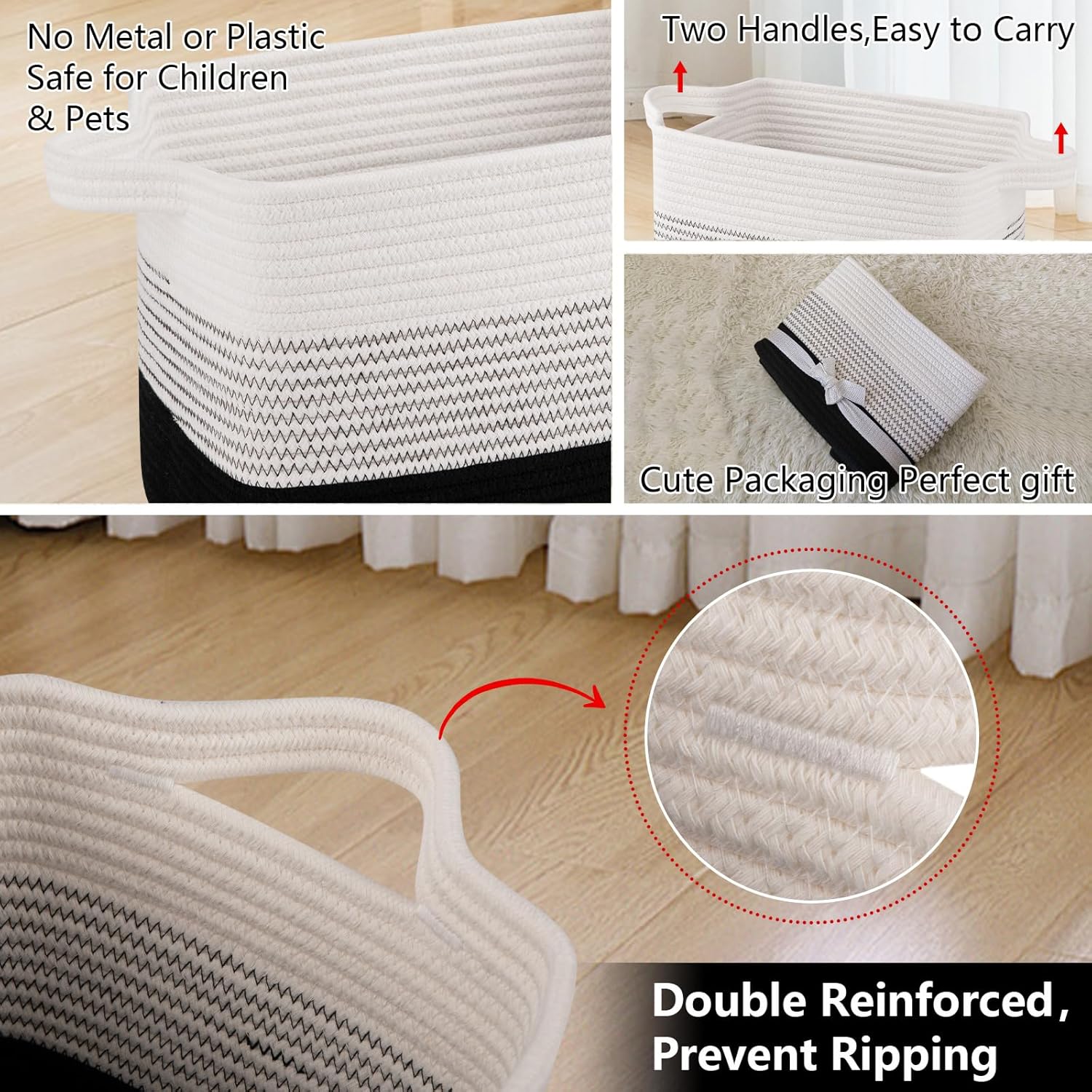 Woven Baskets for Storage / Gradient Dark / 13 x 9.9 x 8.7 / Set of 3
