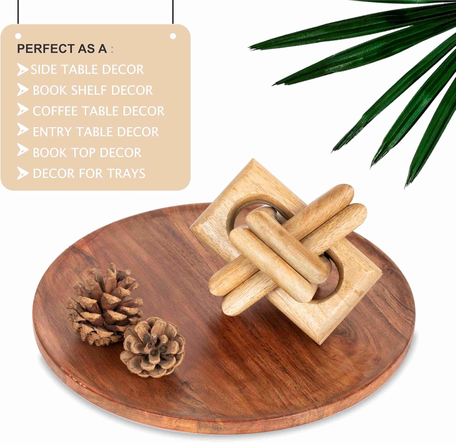 Boho Wooden Chain Links Decorative Object / Natural