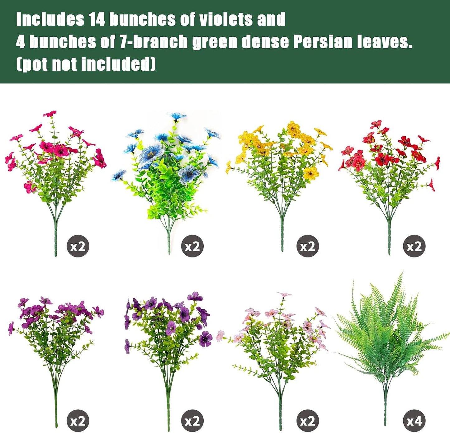 Artificial Flowers / UV Resistant fake Plants Flowers Bundles