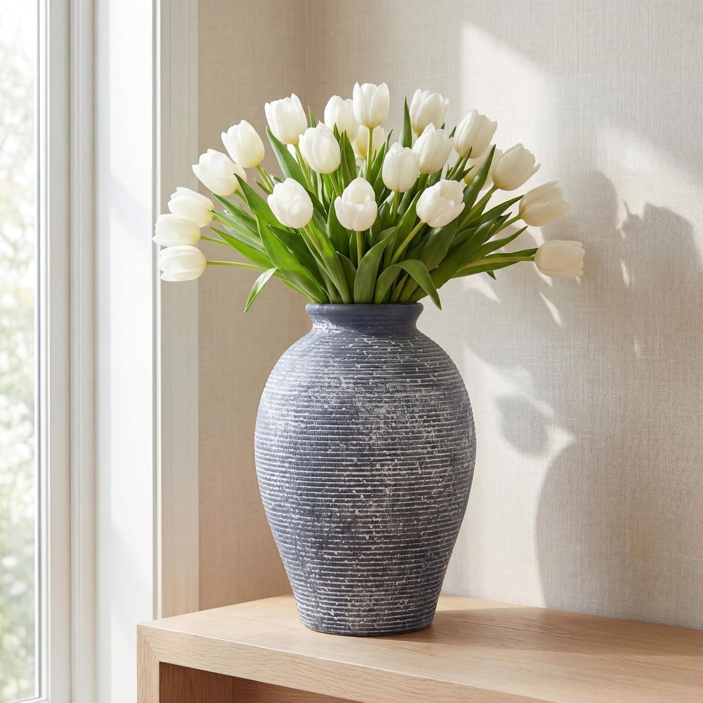 Ceramic Flower Vase / Dark Blue-9.3