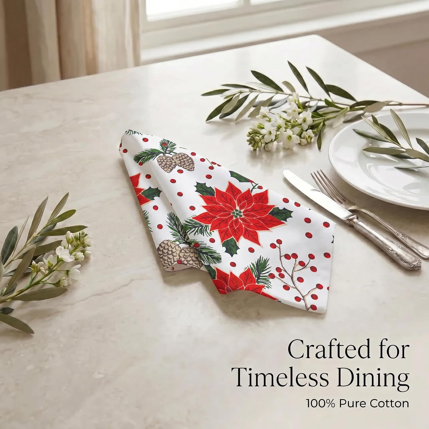 Urban Villa Cloth Napkins Cotton 20x20 (Set of 12) Pinecone
