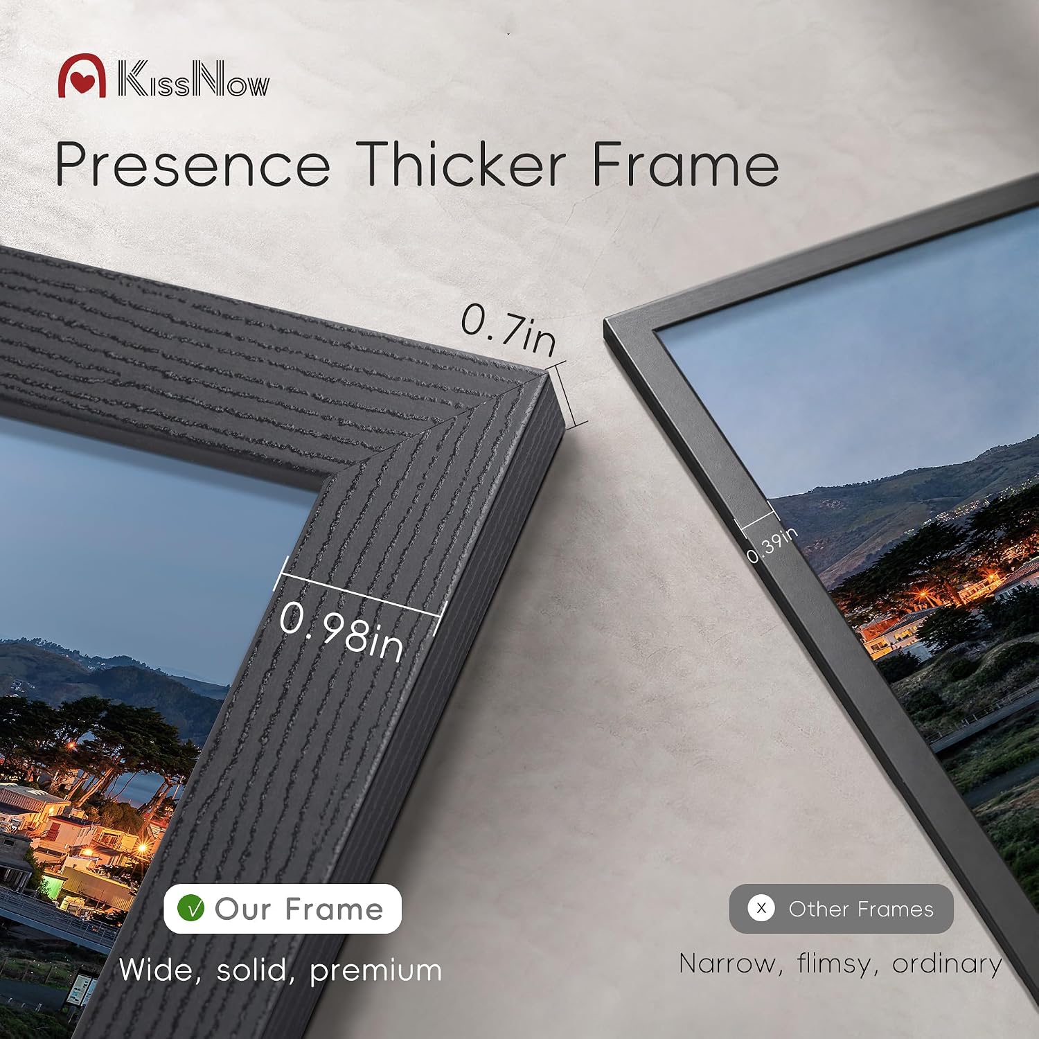 16x20 Picture Frame, Black Solid Wood, 2 Pack, Wall Hanging for Art | Thick & Wide Border, HD Plexiglass, Horizontal or