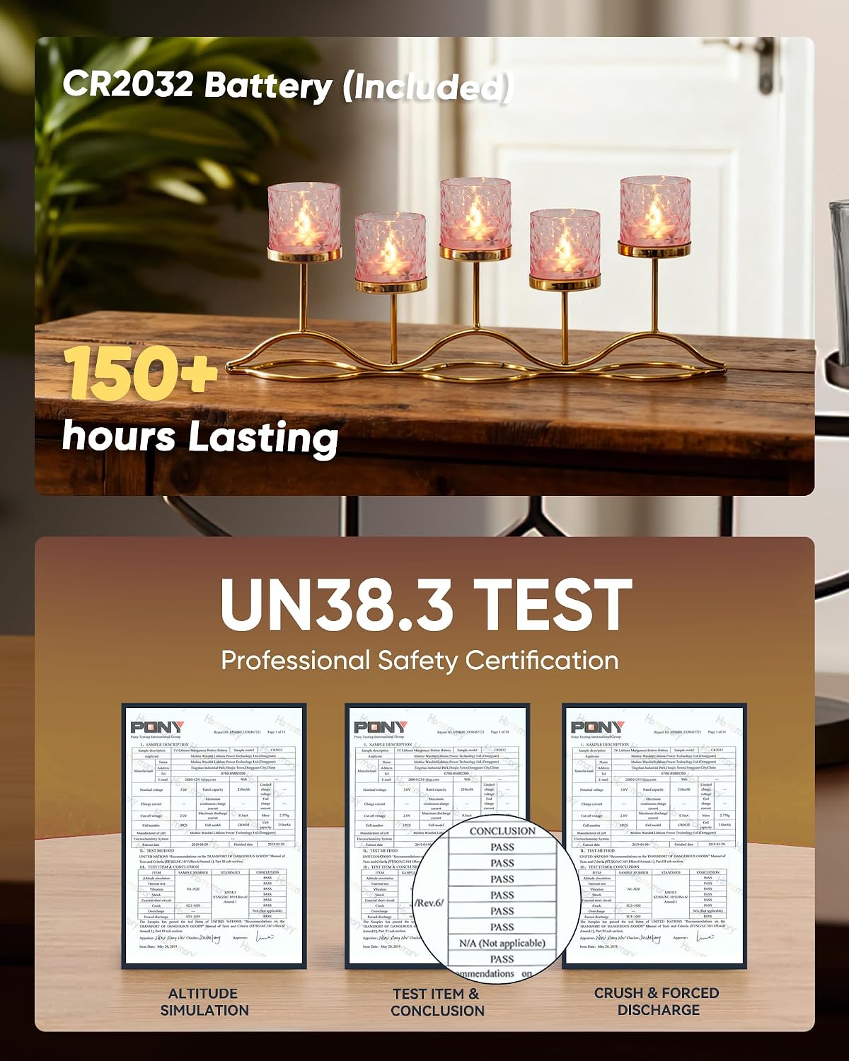 Homemory 2" Pink Acrylic Flameless LED Votive Candles, 6 H Timer, 12 Pack | 6h auto timer, flicker Warm White glow