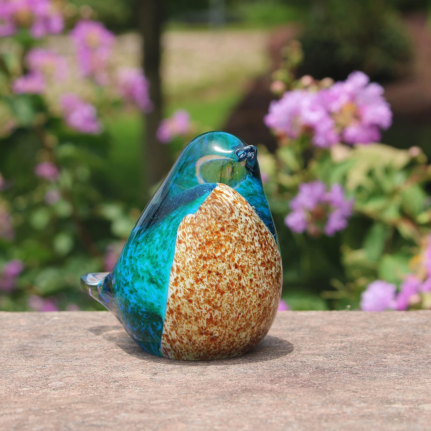 Art Glass Crystal Bird Figurine Handmade Blown Glass Paper Wight Mother`s Day Gift / / 4 Inch