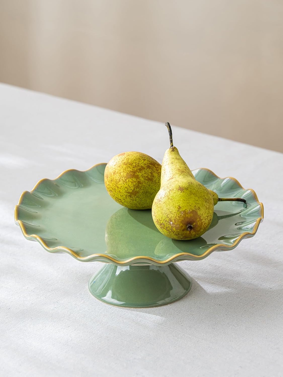 Cake Stand Ceramic / Teal / 10 Inch / 8 Inch