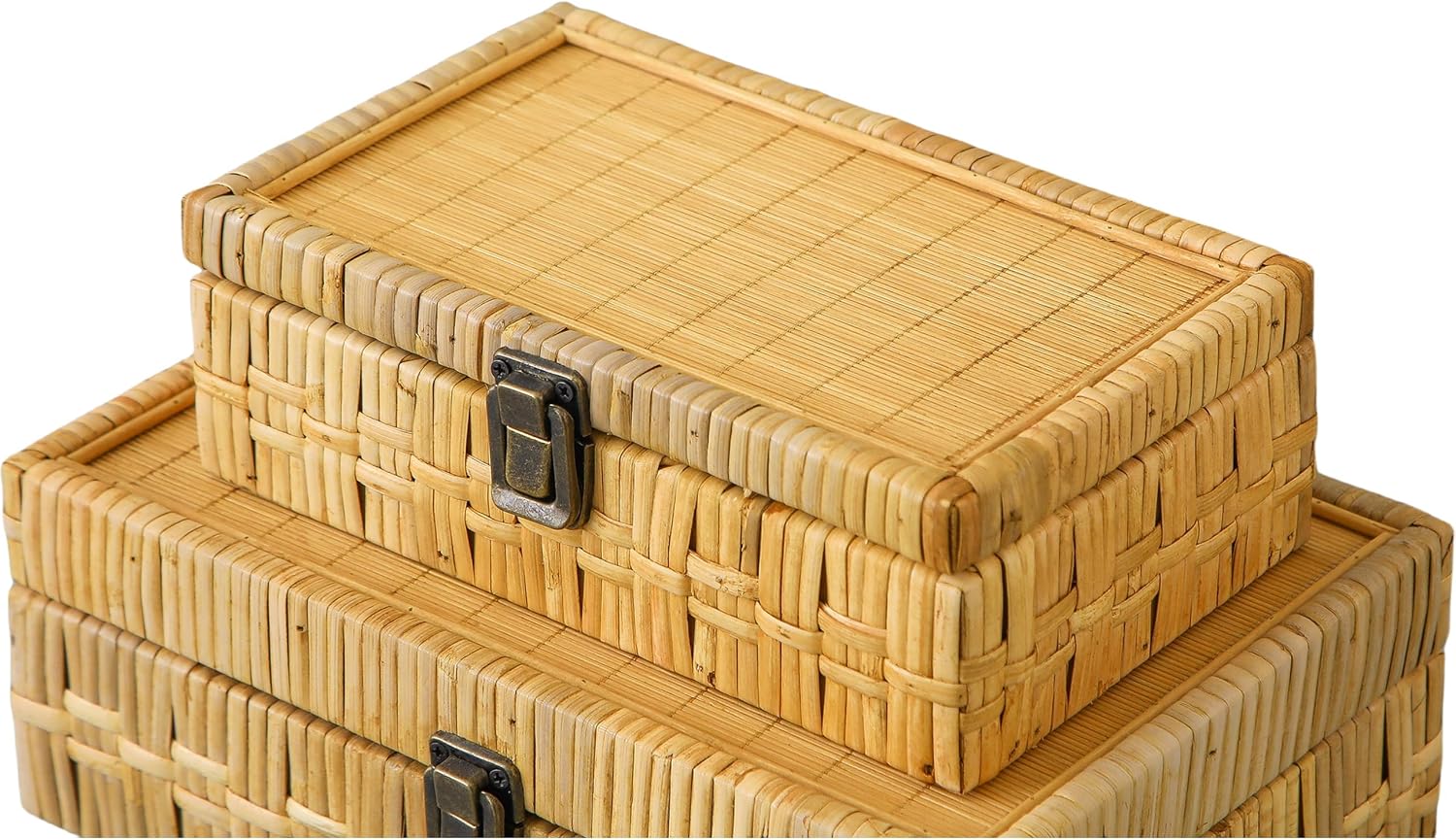Woven Bins / Boho Decorative Basket / Brown / Set of 2