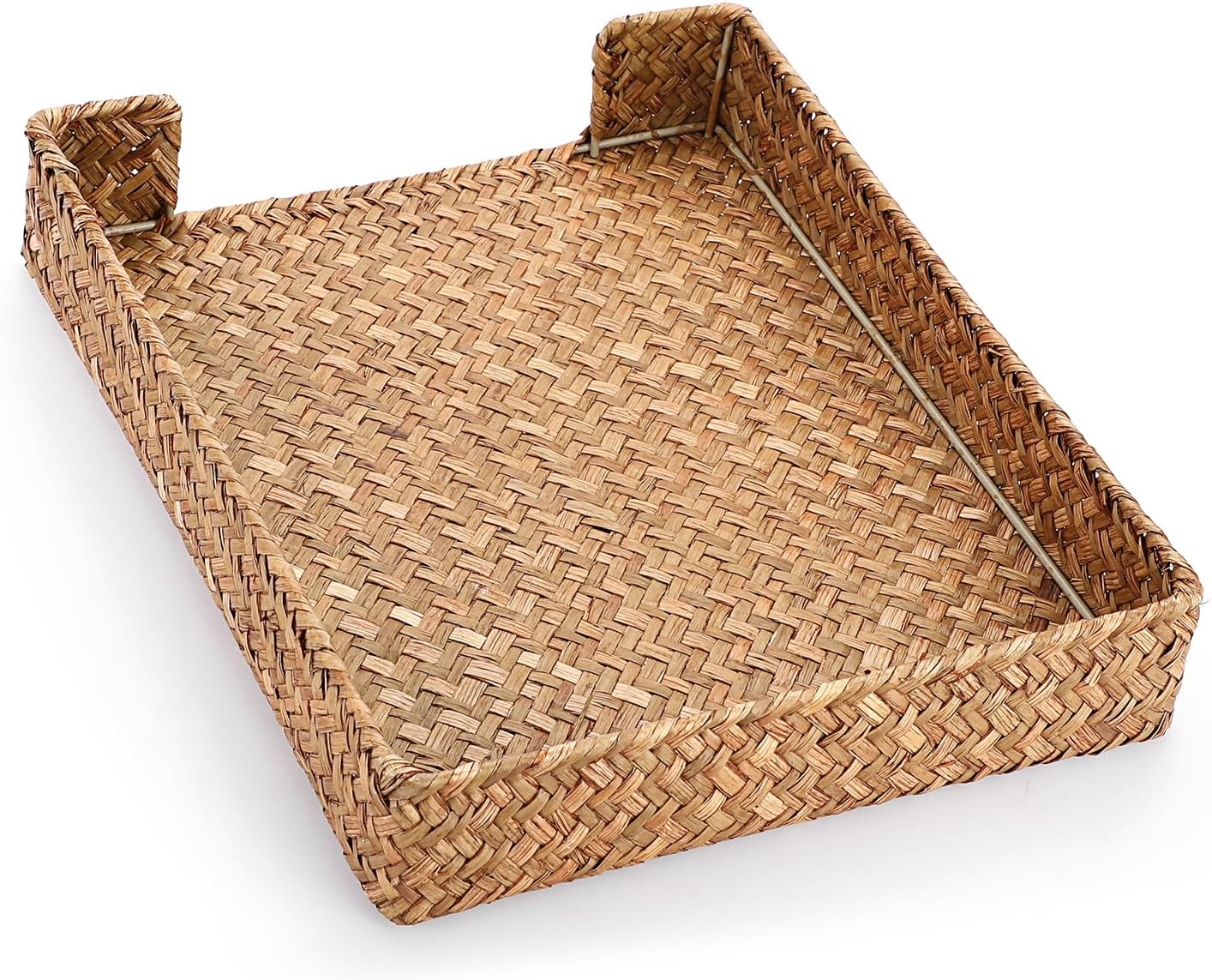 Multipurpose A4 File Tray Seagrass Desk Tray Organizer Woven Letter Size Desk Documents / Natural