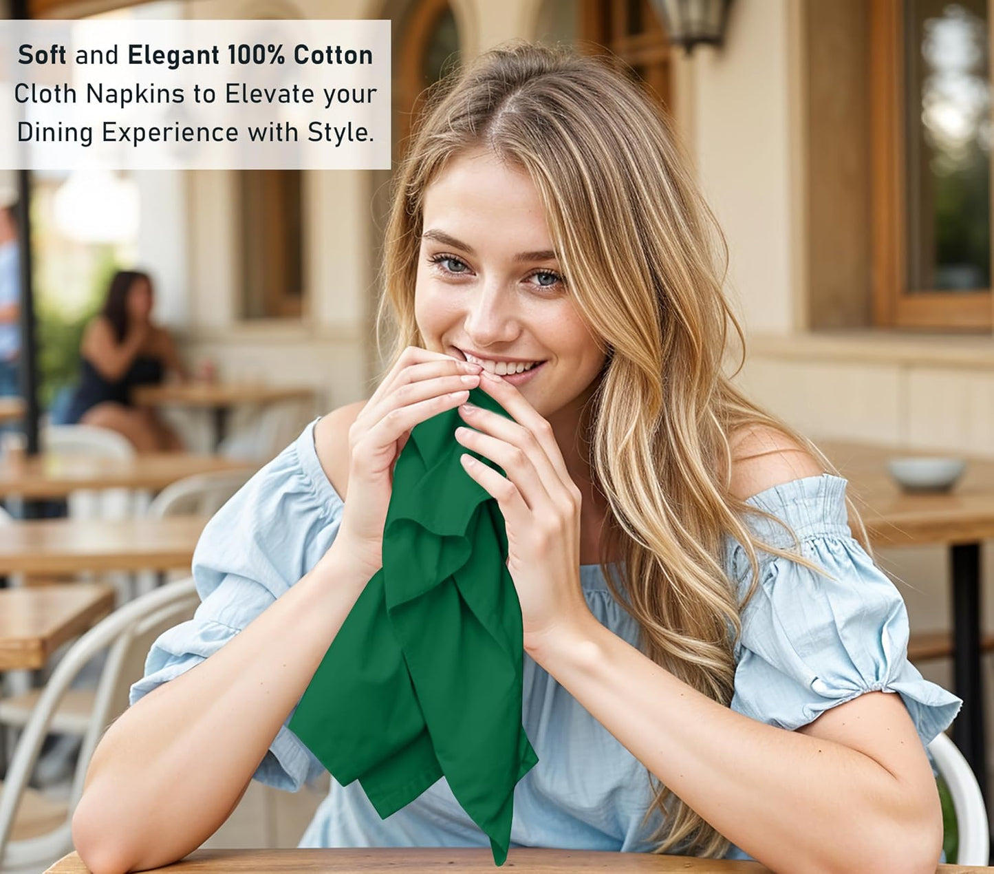 Ruvanti Cloth Napkins Set of 12, 100% Cotton 18”x18” - Amazon | Washable, Soft, Durable & Absorbent Everyday Napkins.