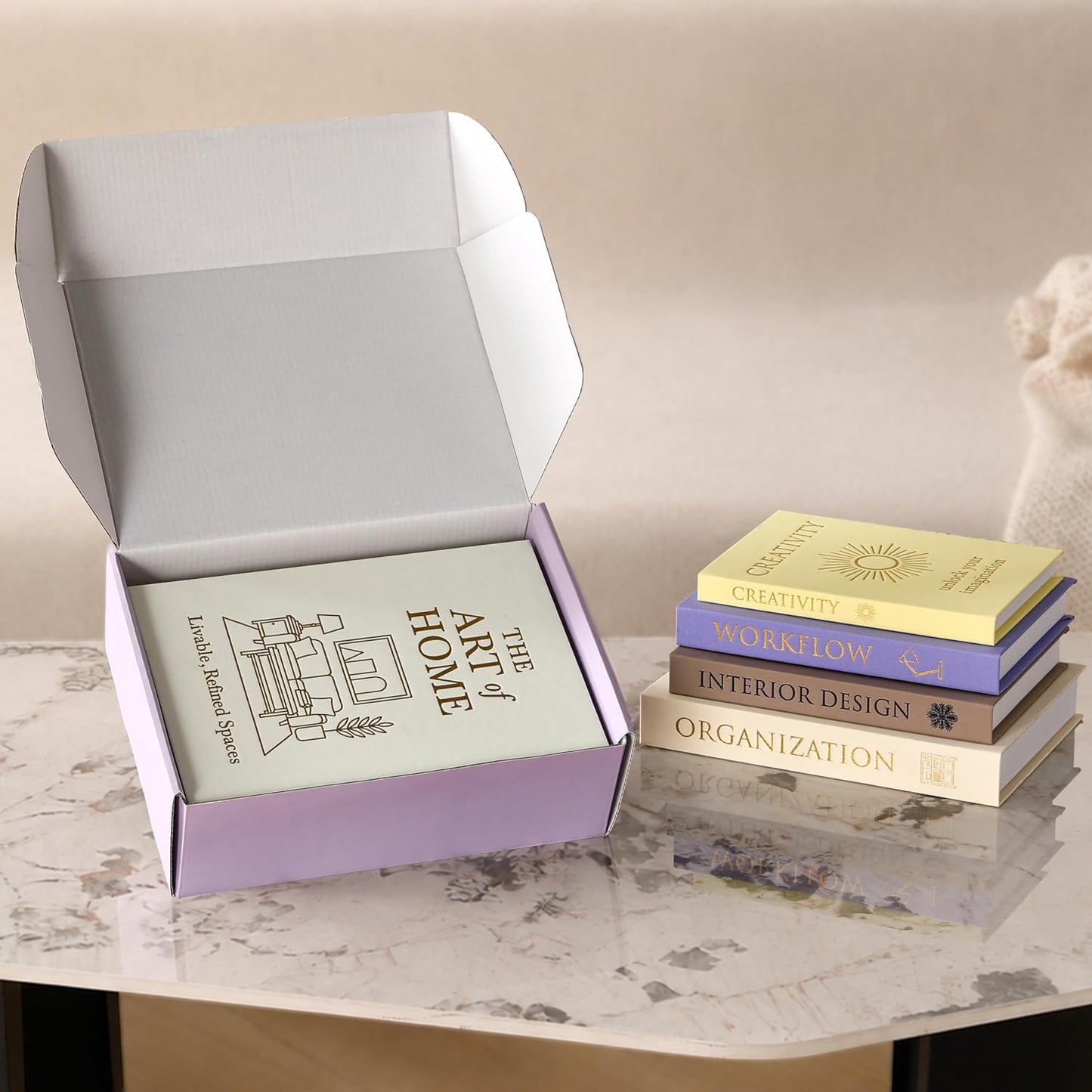 Oxford Linen Faux Books / Gold / Set of 5