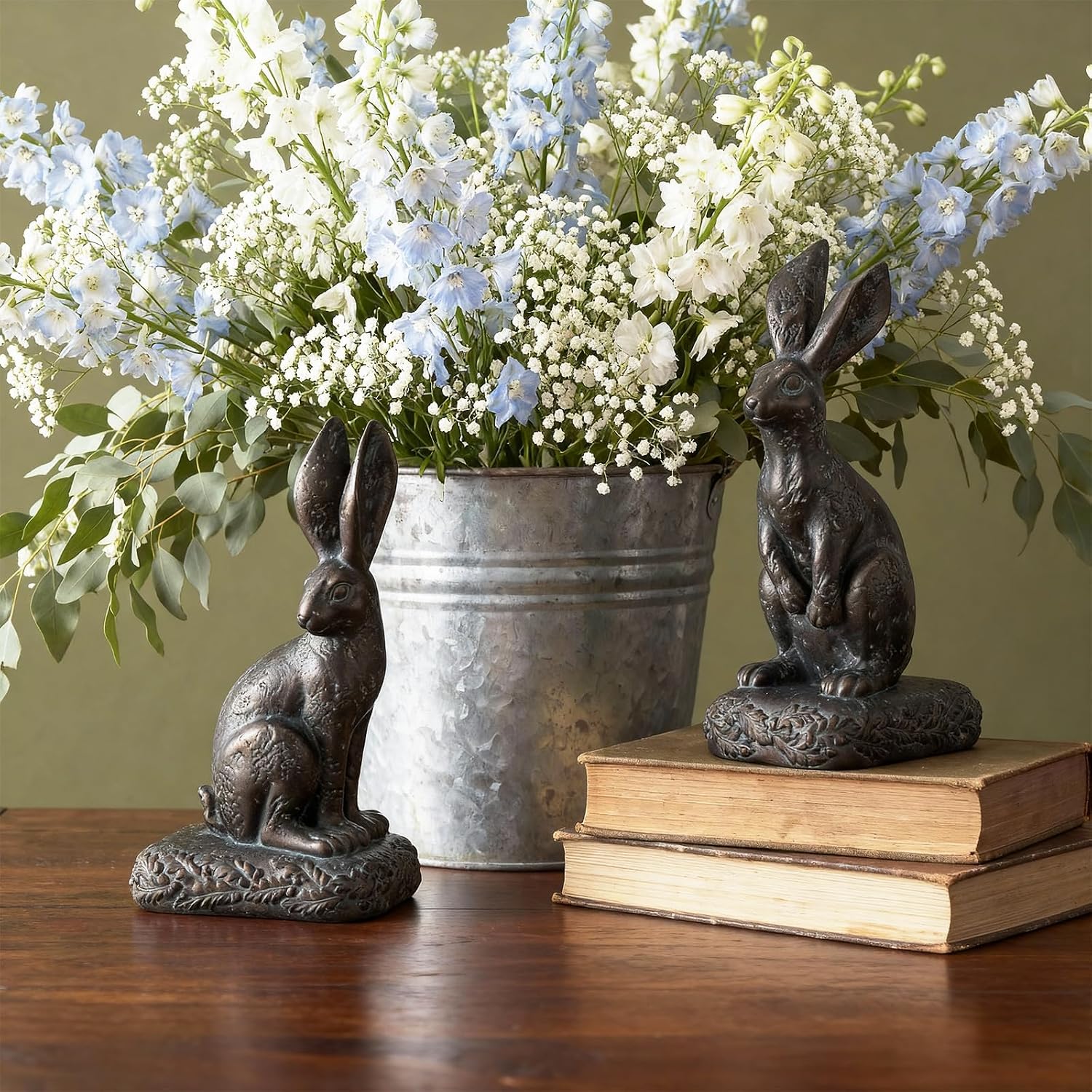 Rabbit Bookends / Heavy Resin Book Holder