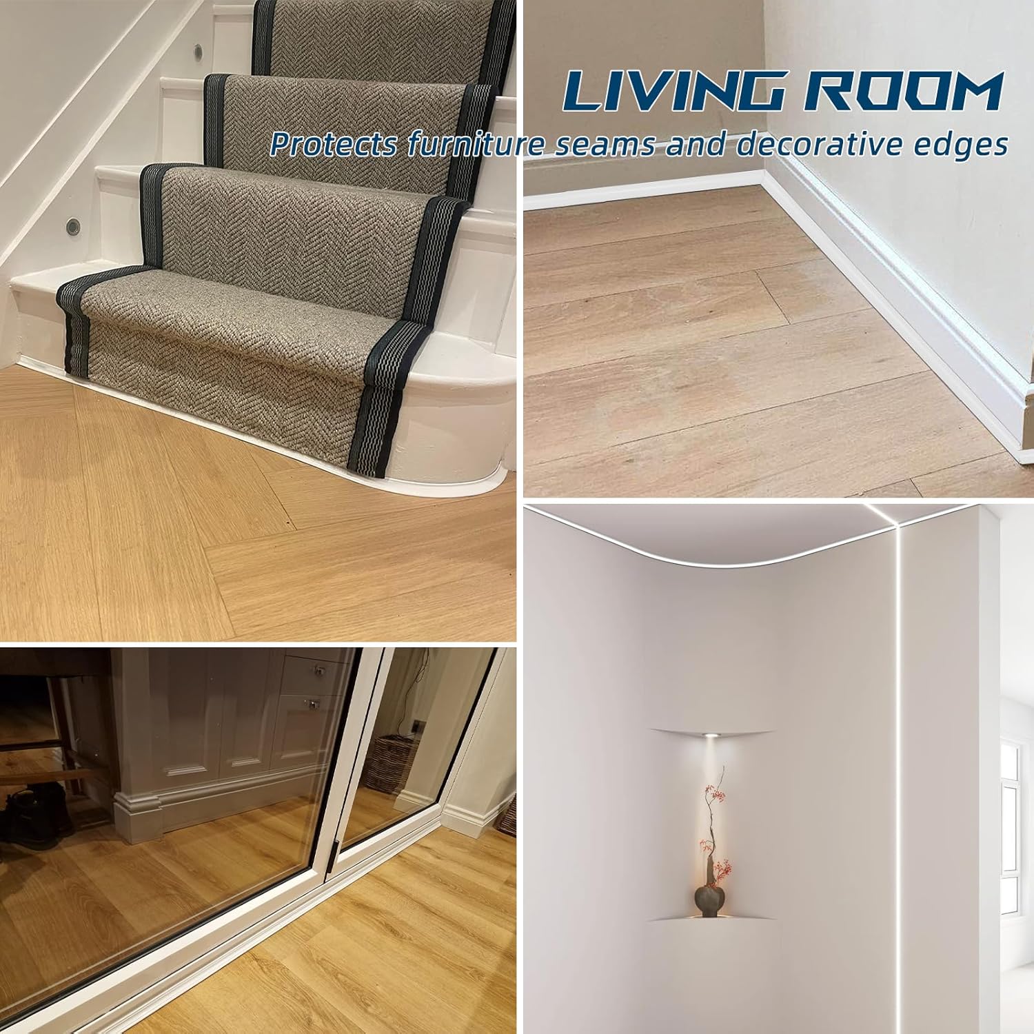 Shoe Molding for Floor Edge / 118 Inch / White