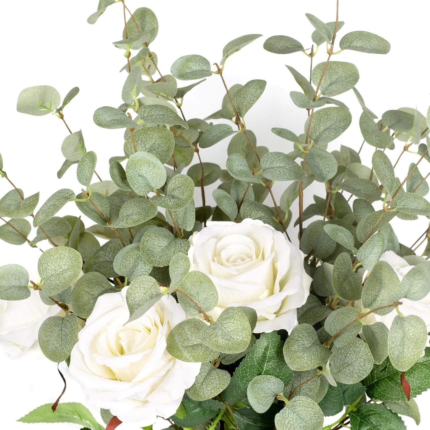 27" Eucalyptus Stems Greenery Stems Eucalyptus Leaf Spray in Silk Plastic Plants / Green / Set of 12