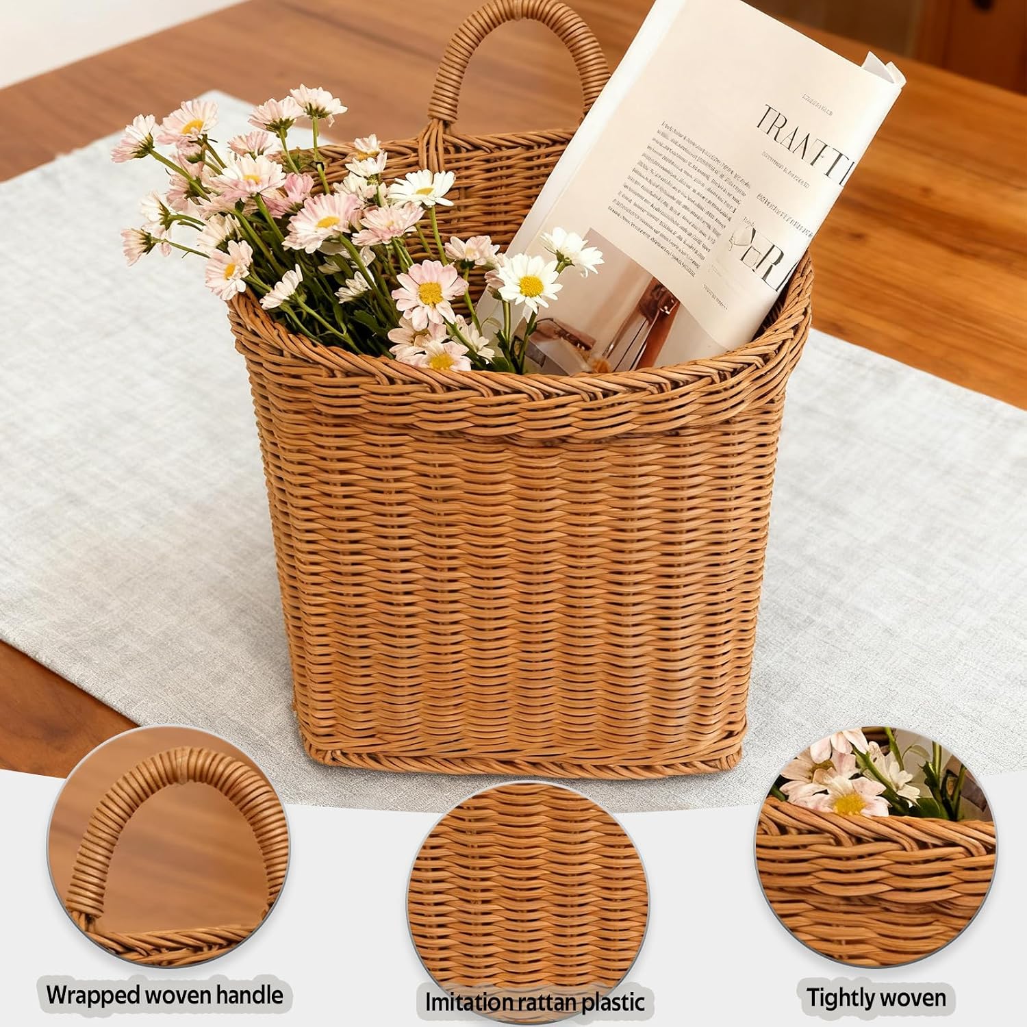 Elegant Boho Farmhouse Hanging Basket