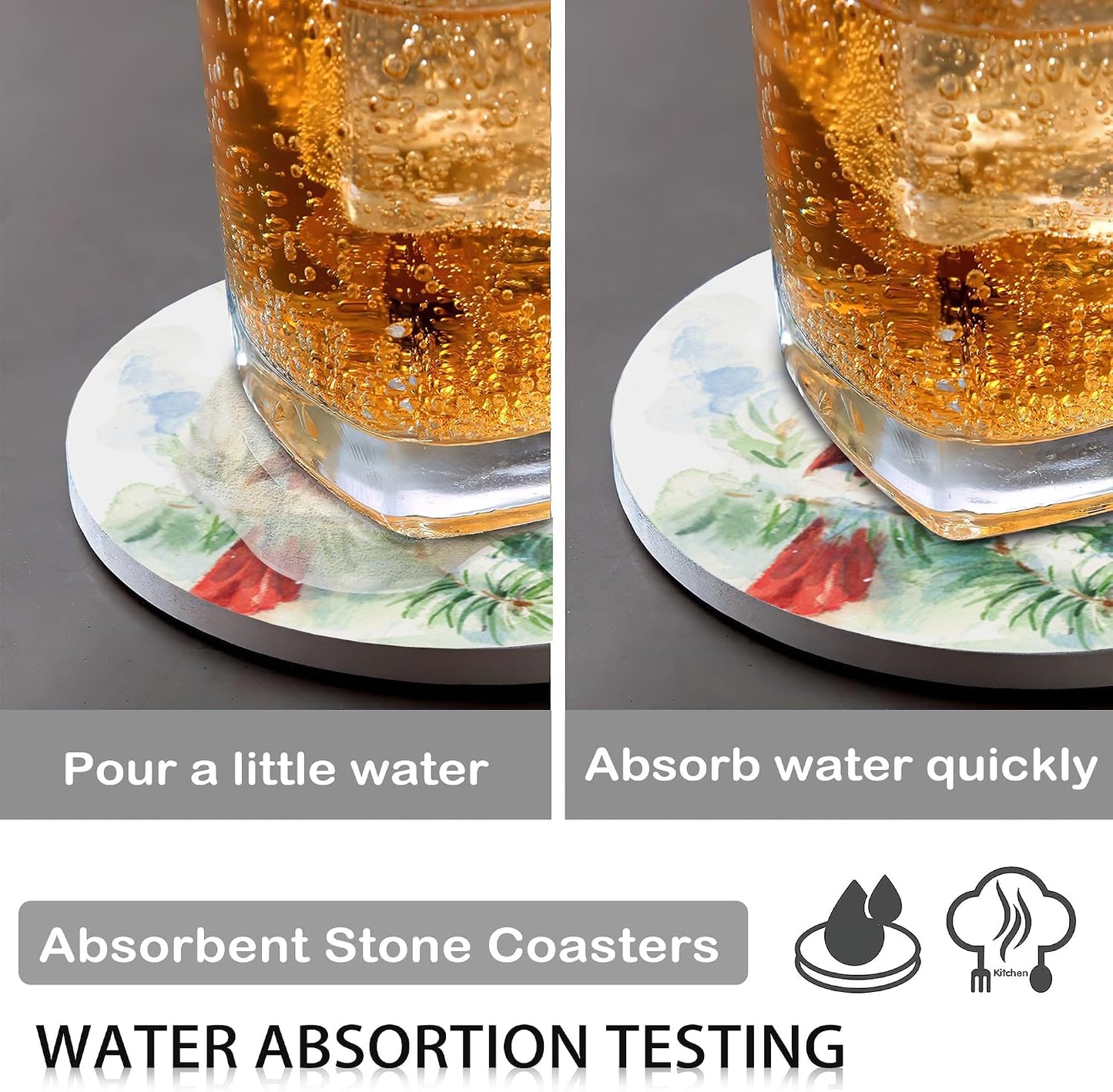 Holder / Coasters for Drinks Absorbent / Bird Cardinal