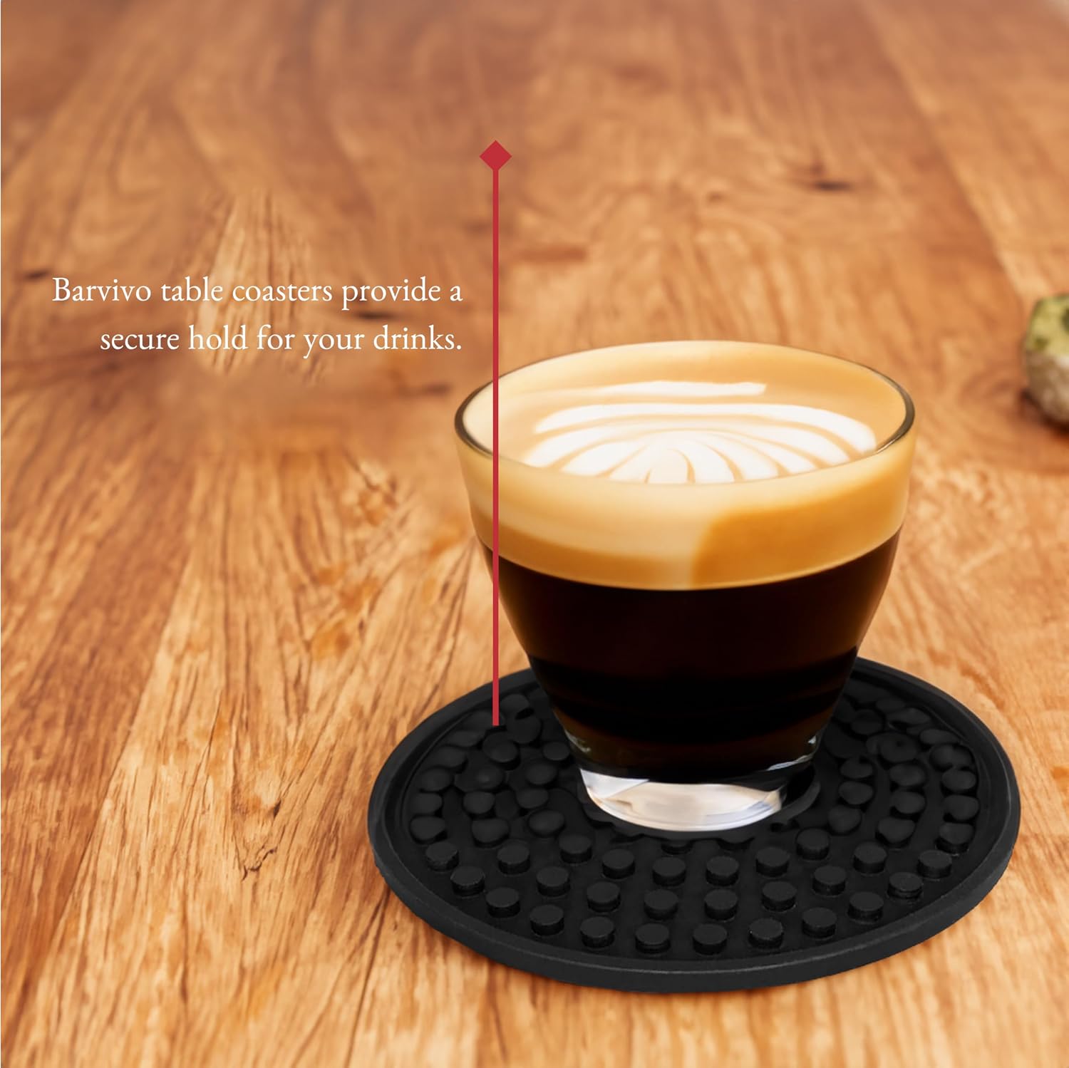 Holder / Cup Coasters / Black / Round / Set of 8