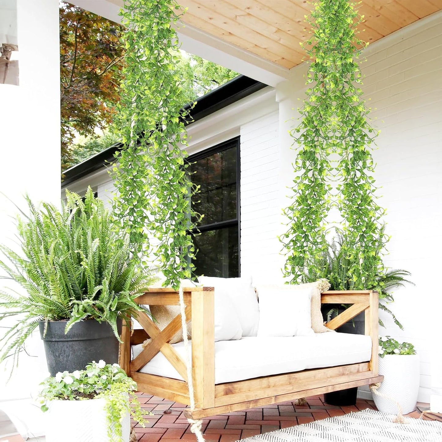 Artificial Vines Ivy Garland / Green / 6 Inch / Set of 2