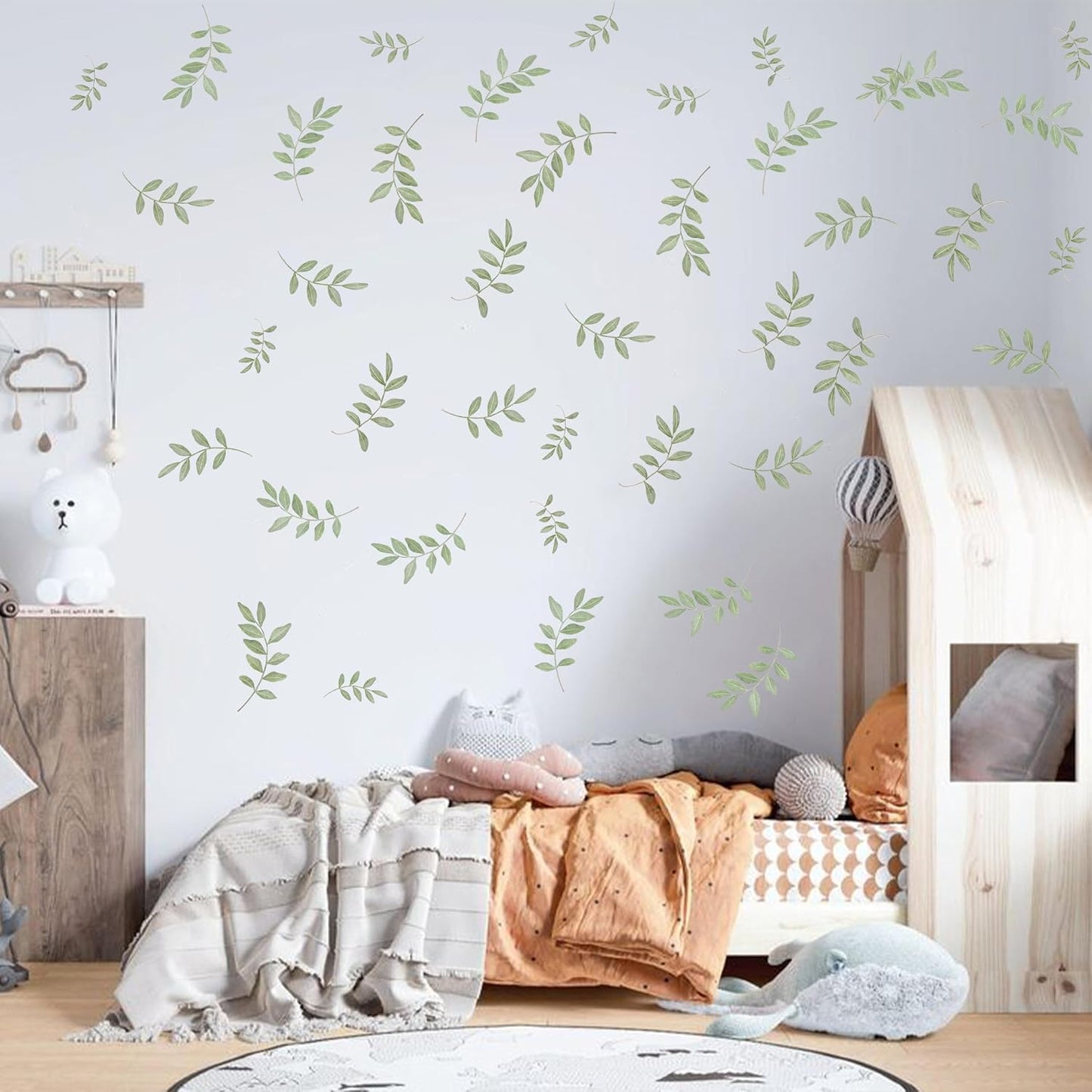 Boho Greenery Leaves Wall Decals / Greenl Leaves / Green