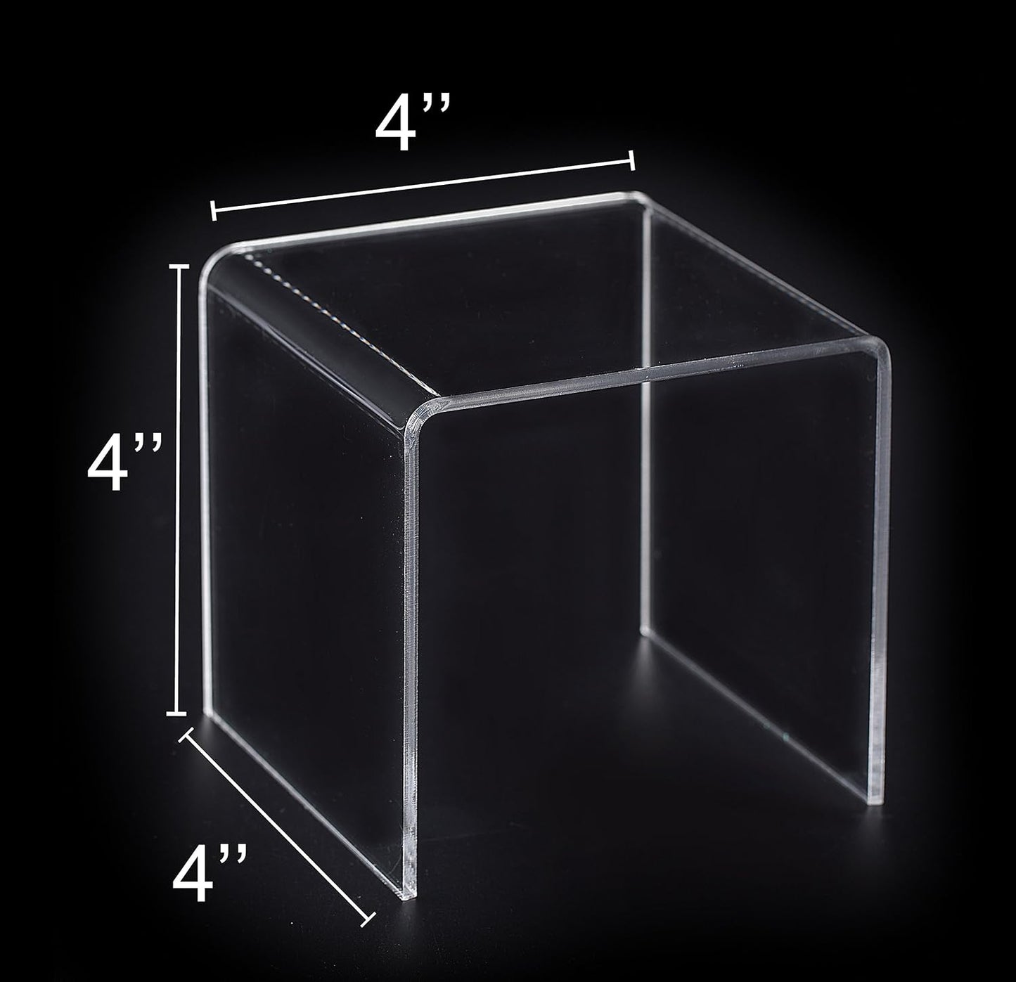 Display Stand / ® 8 PC 4'' Acrylic Risers / 4 x 4 x 4 / Clear