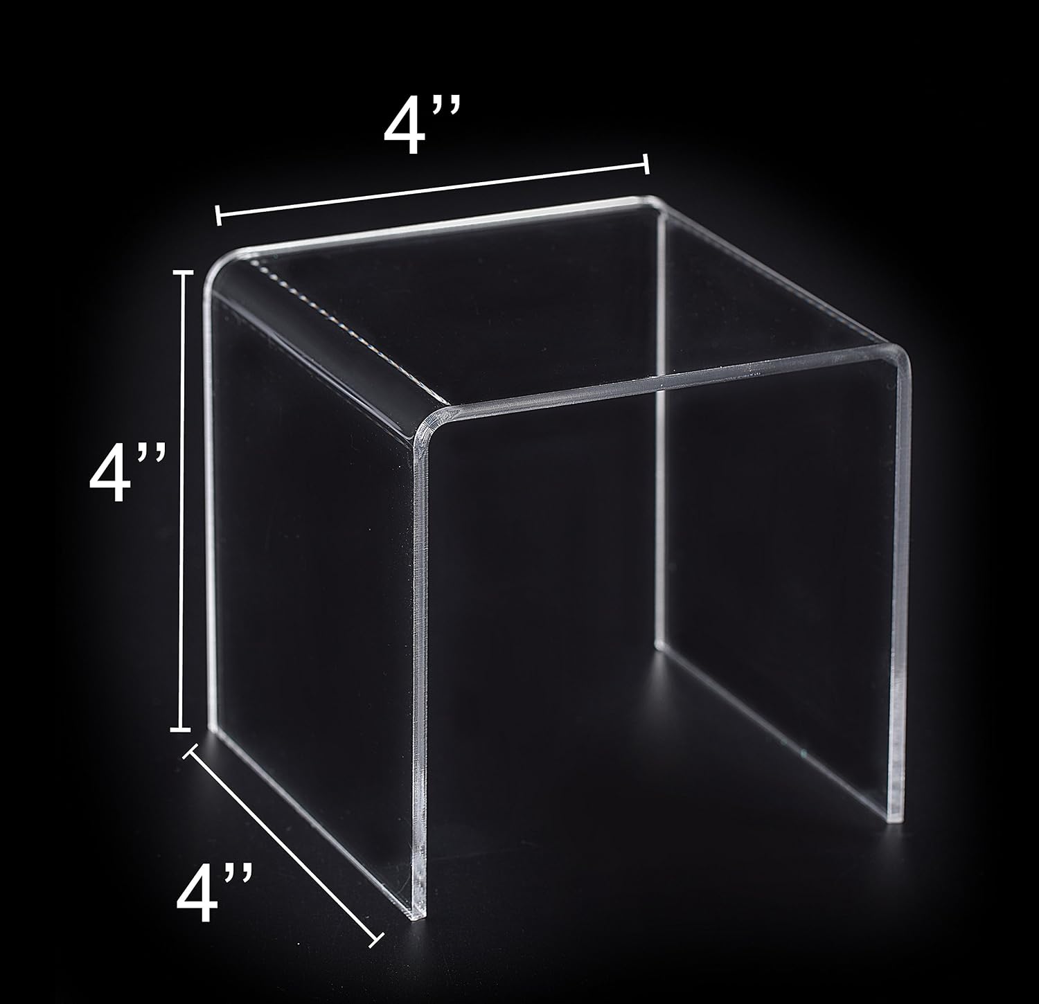 Display Stand / ® 8 PC 4'' Acrylic Risers / 4 x 4 x 4 / Clear