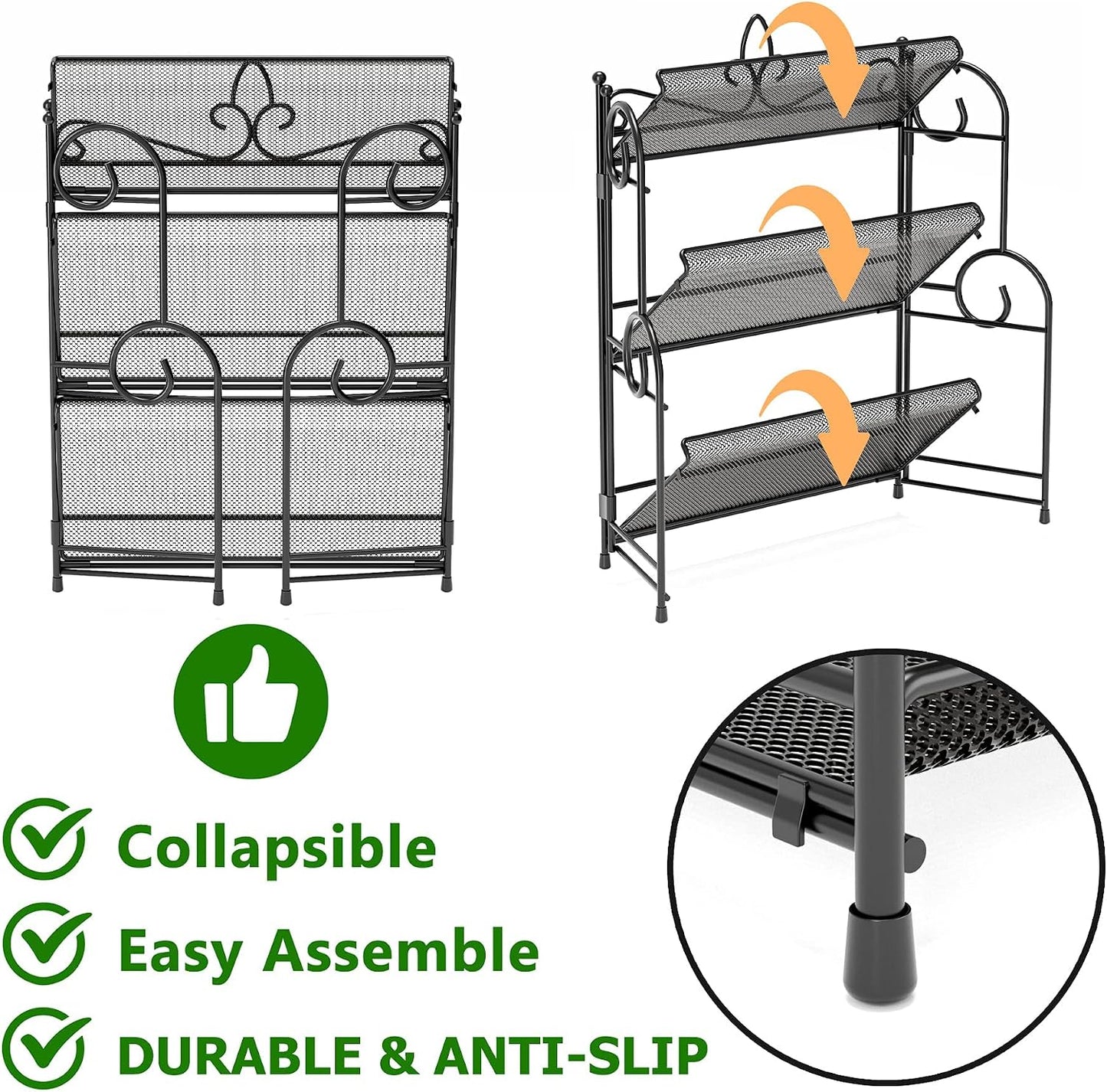 YIUKEA Bathroom Organizer Countertop - 3 Tier Spice Rack Organizer, Counter Organization and Storage for Bathroom