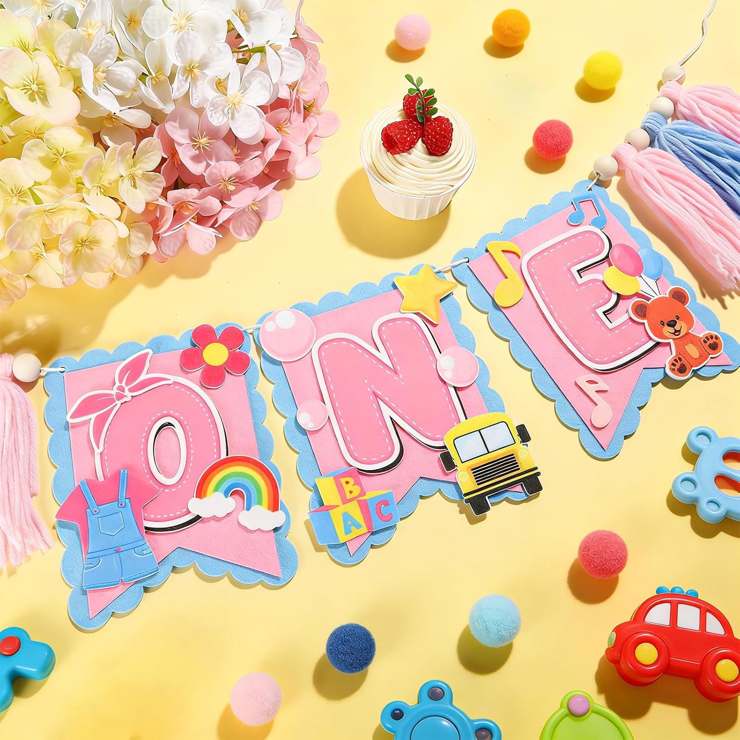 Girls 1st Birthday High Chair Banner English Teacher 1st Birthday Decorations Girls Highchair Wood