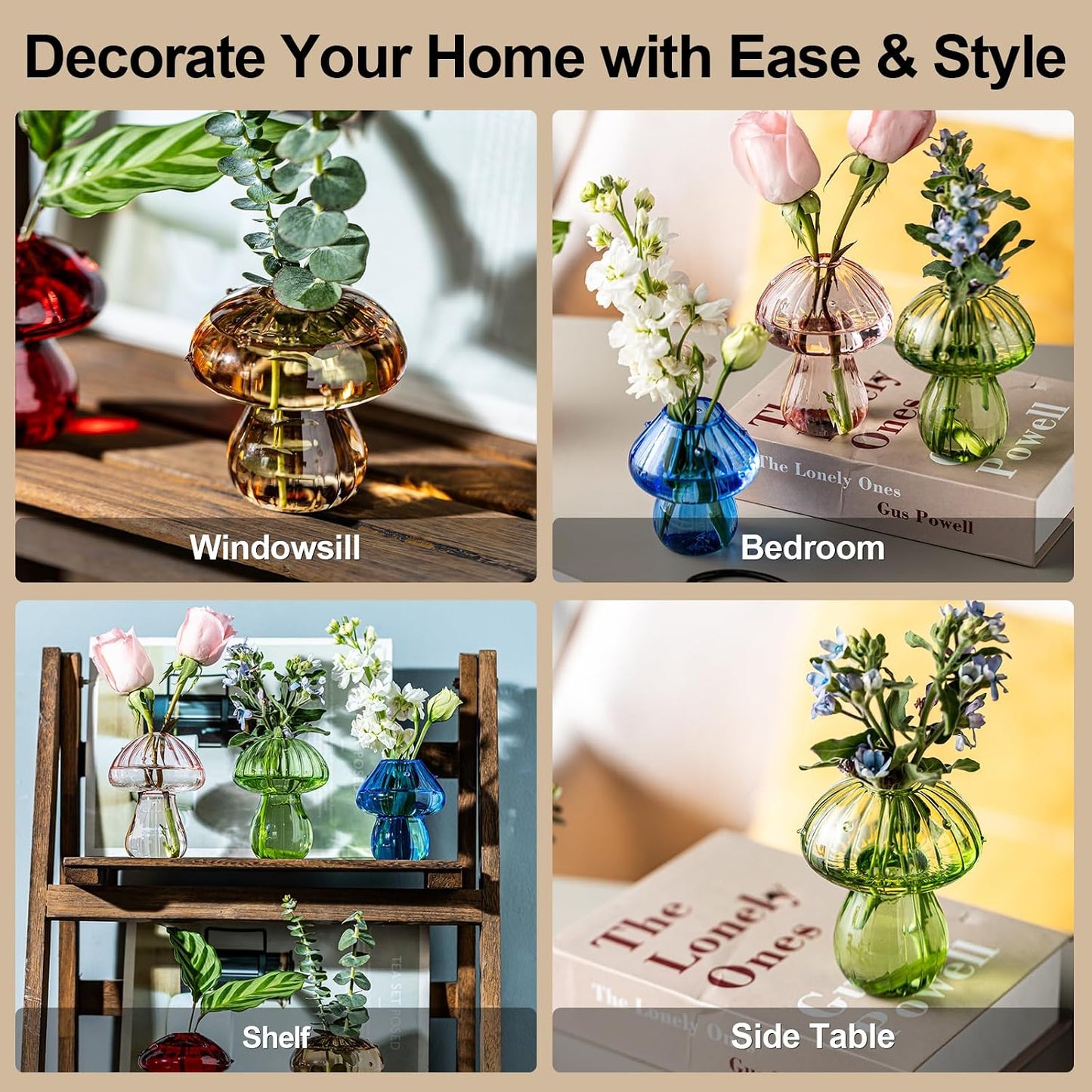 Mushroom Vases / Mushroom Propagation Vase / Set of 5