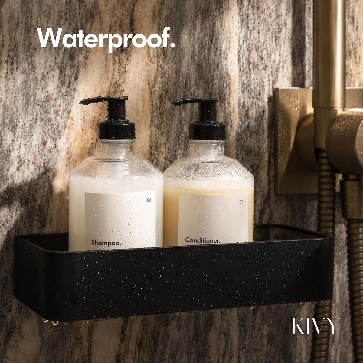 KIVY Glass Soap Dispenser Set 2X 16oz - incl. Waterproof Labels - with Pump | Glass Soap Dispenser with Pump - Hand