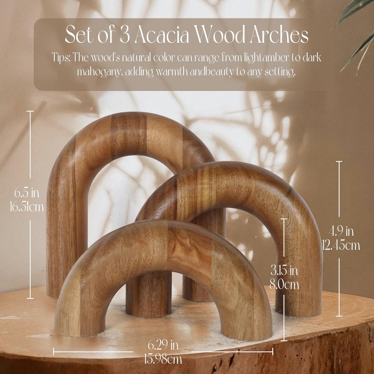 Book / Wood Shelf Decor Aesthetic / Brown / Set of 3