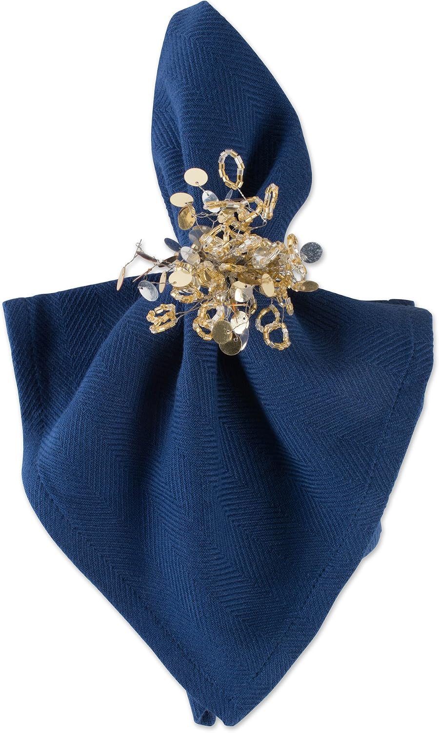 DII Christmas Thanksgiving Holiday Tabletop Décor Collection Decorative Napkin Ring Holder Set, 1.5" Diameter, Gold