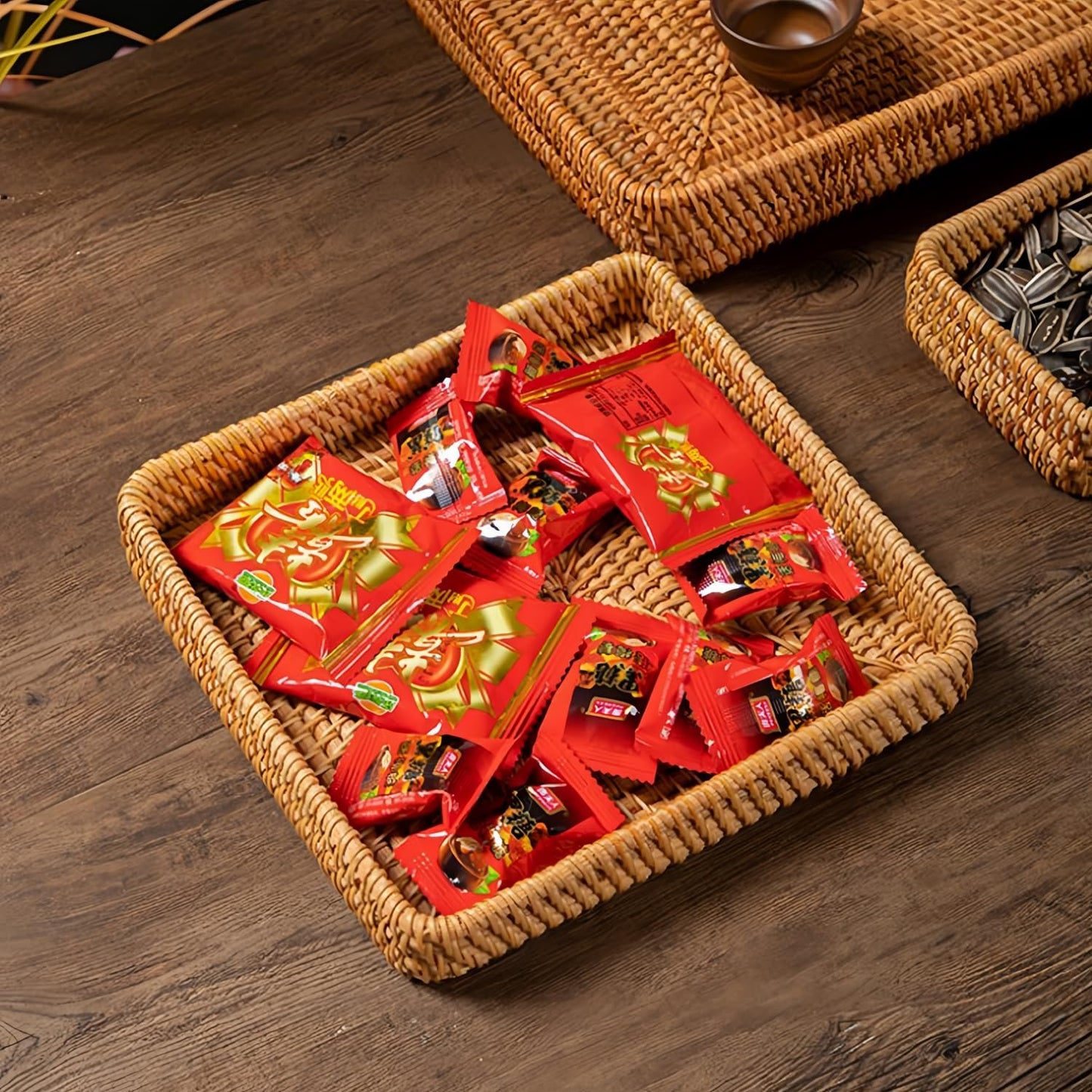 Rattan Serving Tray / M / Natural