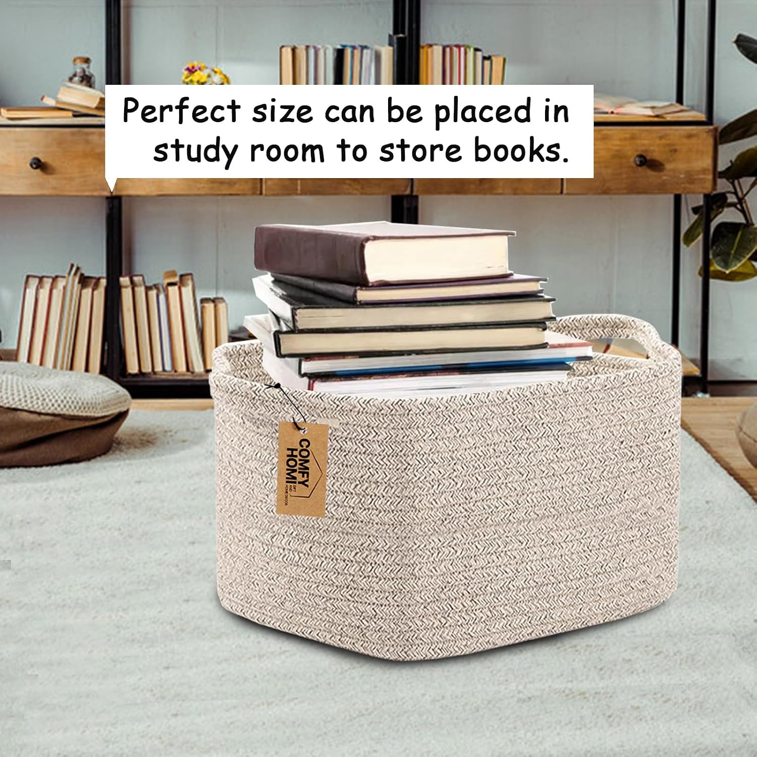 Woven Baskets for Storage / 13.5 x 11 x 9.5 / All Brown